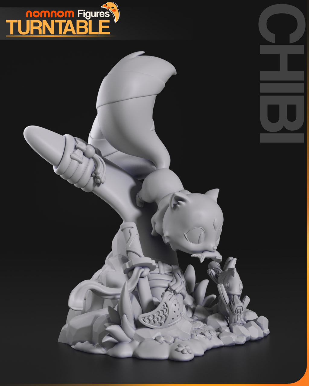 Aetherfox River Warden | Chibi Unpainted Resin Kit Model