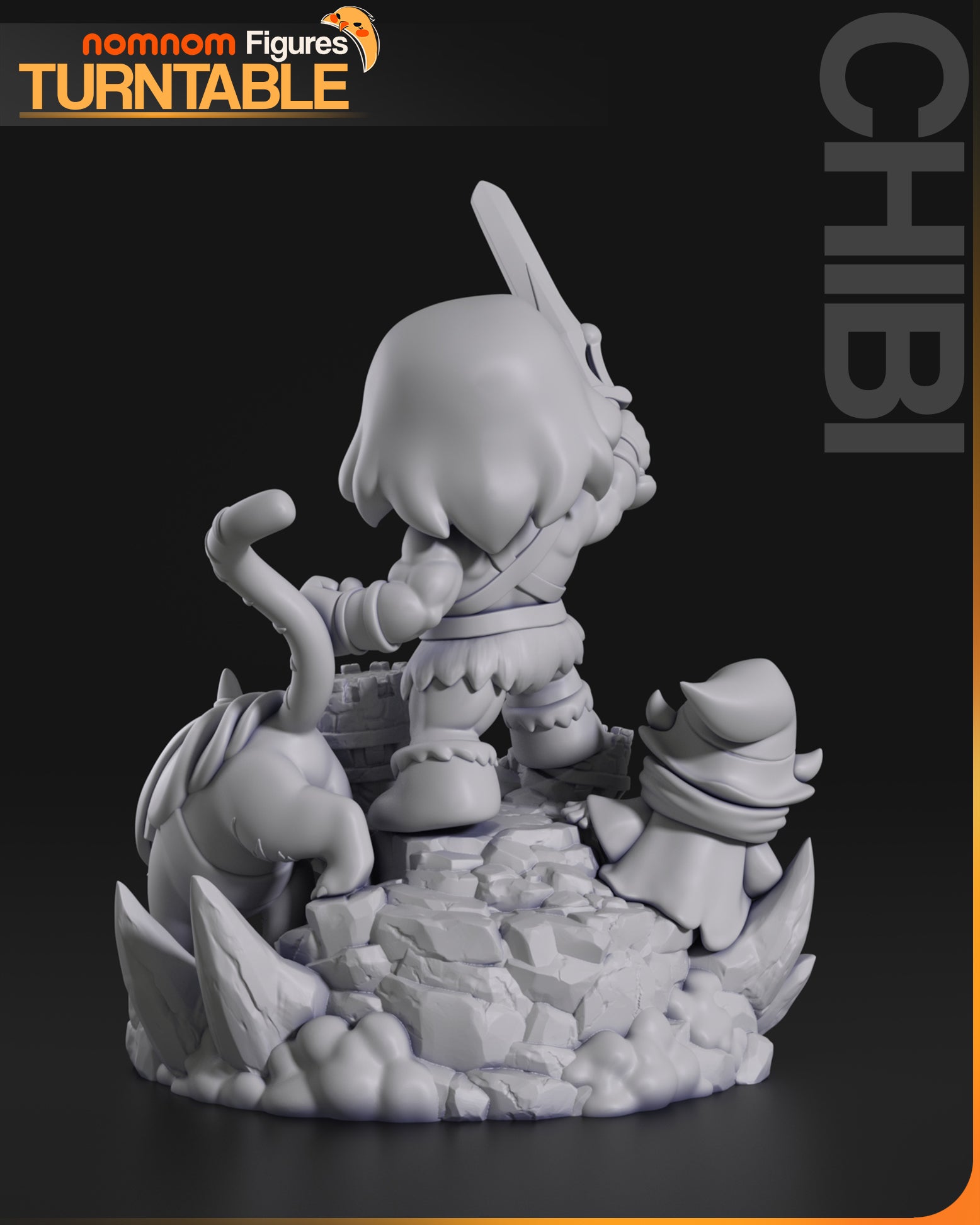 Mighty Barbarian Warrior | Chibi Unpainted Resin Kit Model