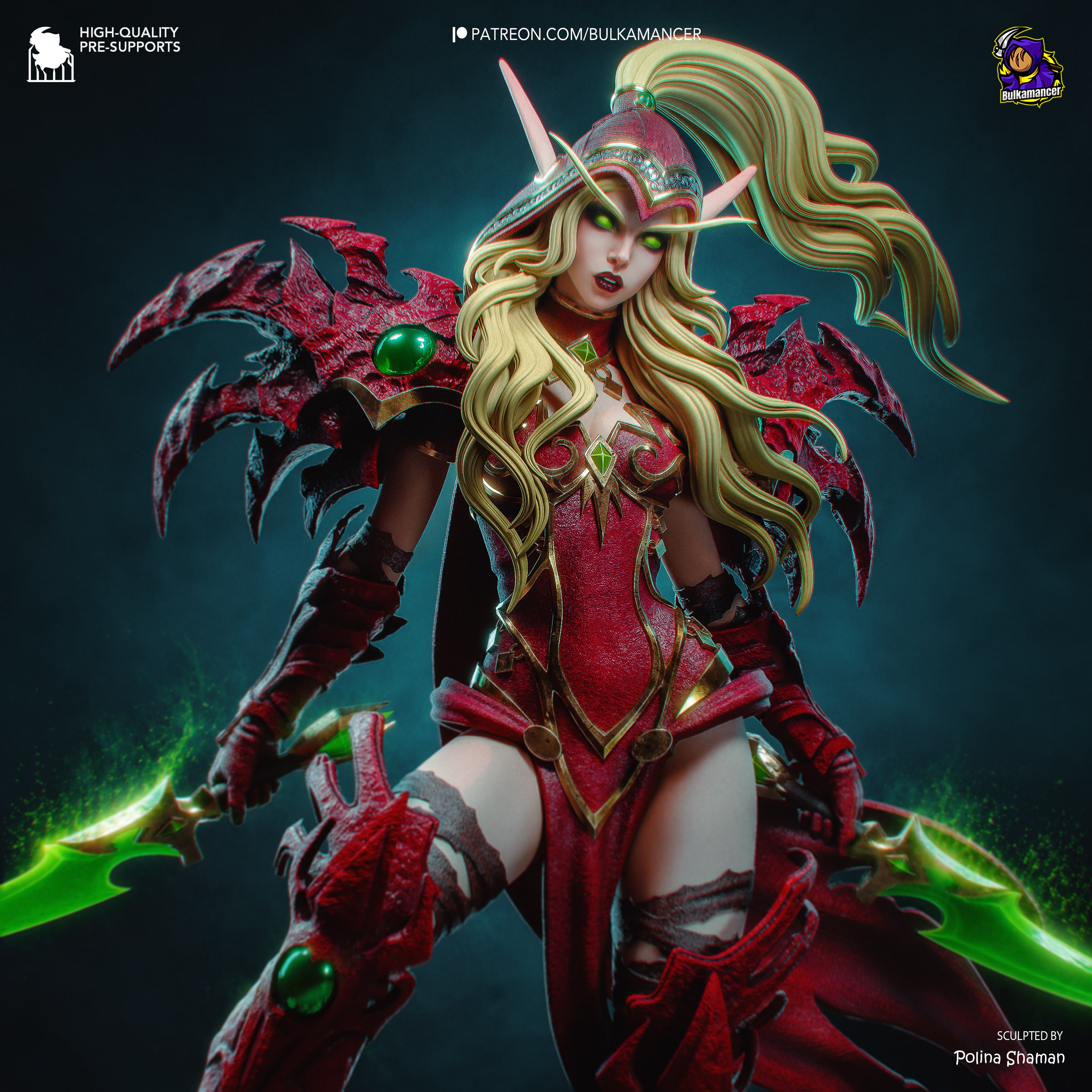 Crimson Blade Sorceress | 1/8 Unpainted Resin Kit Model