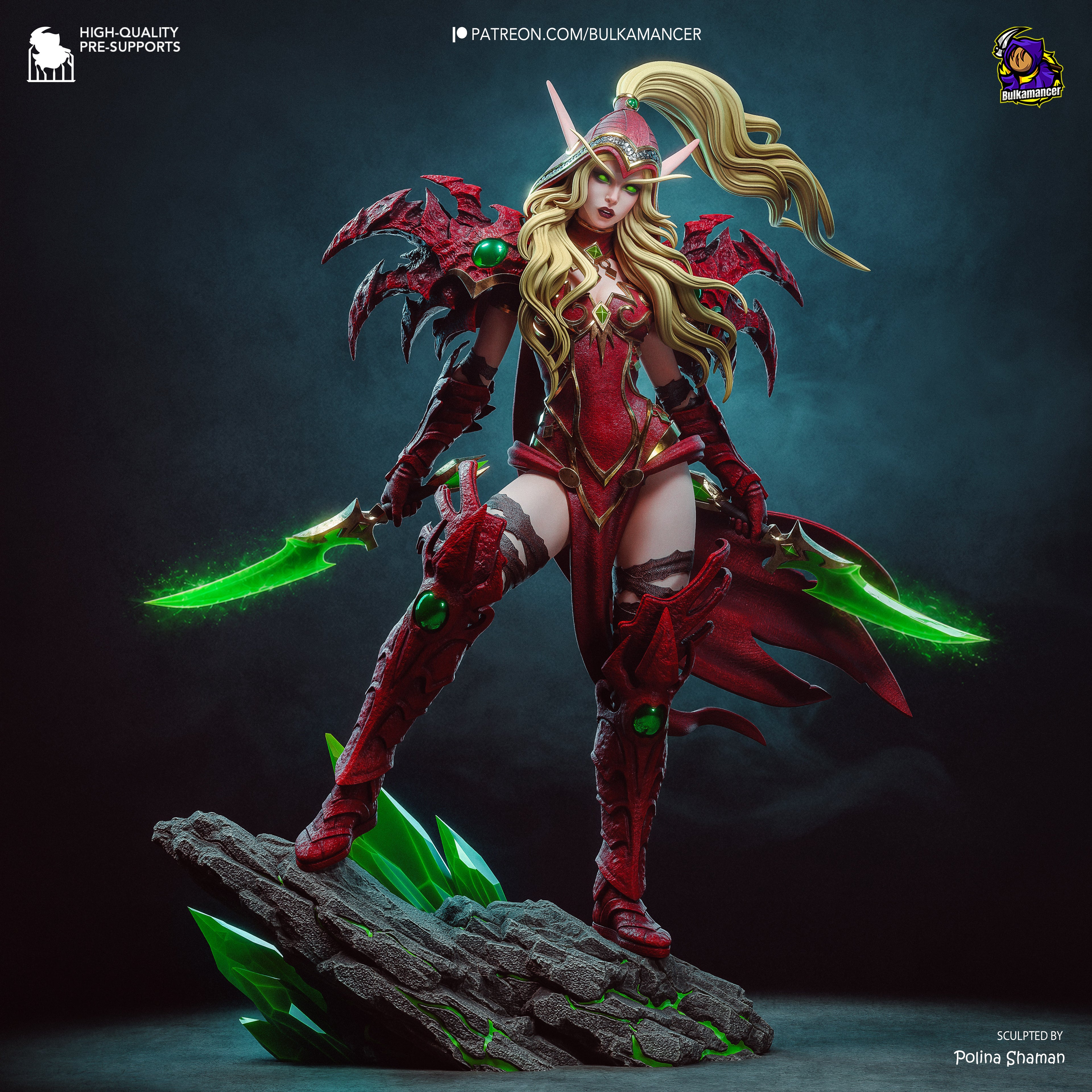 Crimson Blade Sorceress | 1/8 Unpainted Resin Kit Model