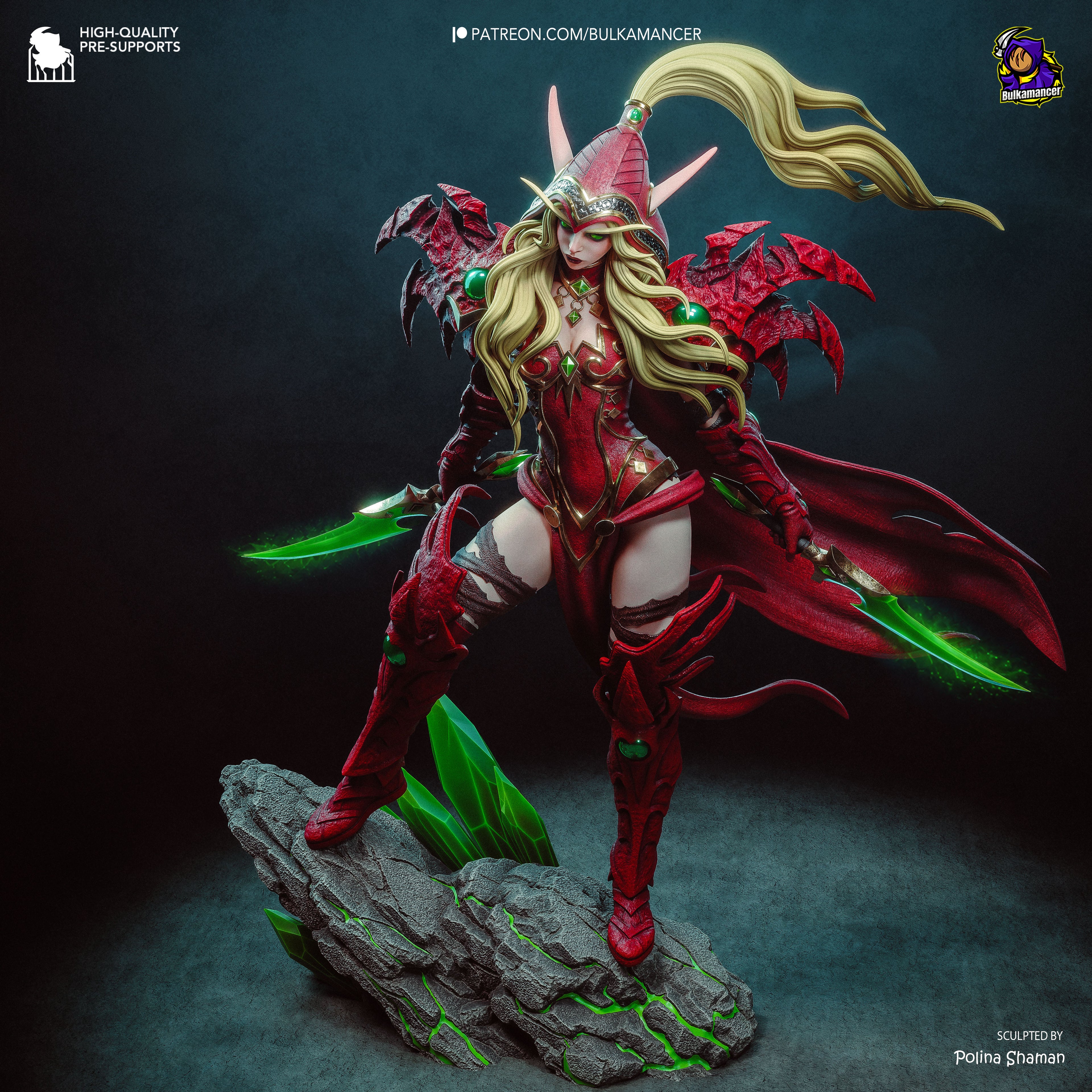 Crimson Blade Sorceress | 1/8 Unpainted Resin Kit Model