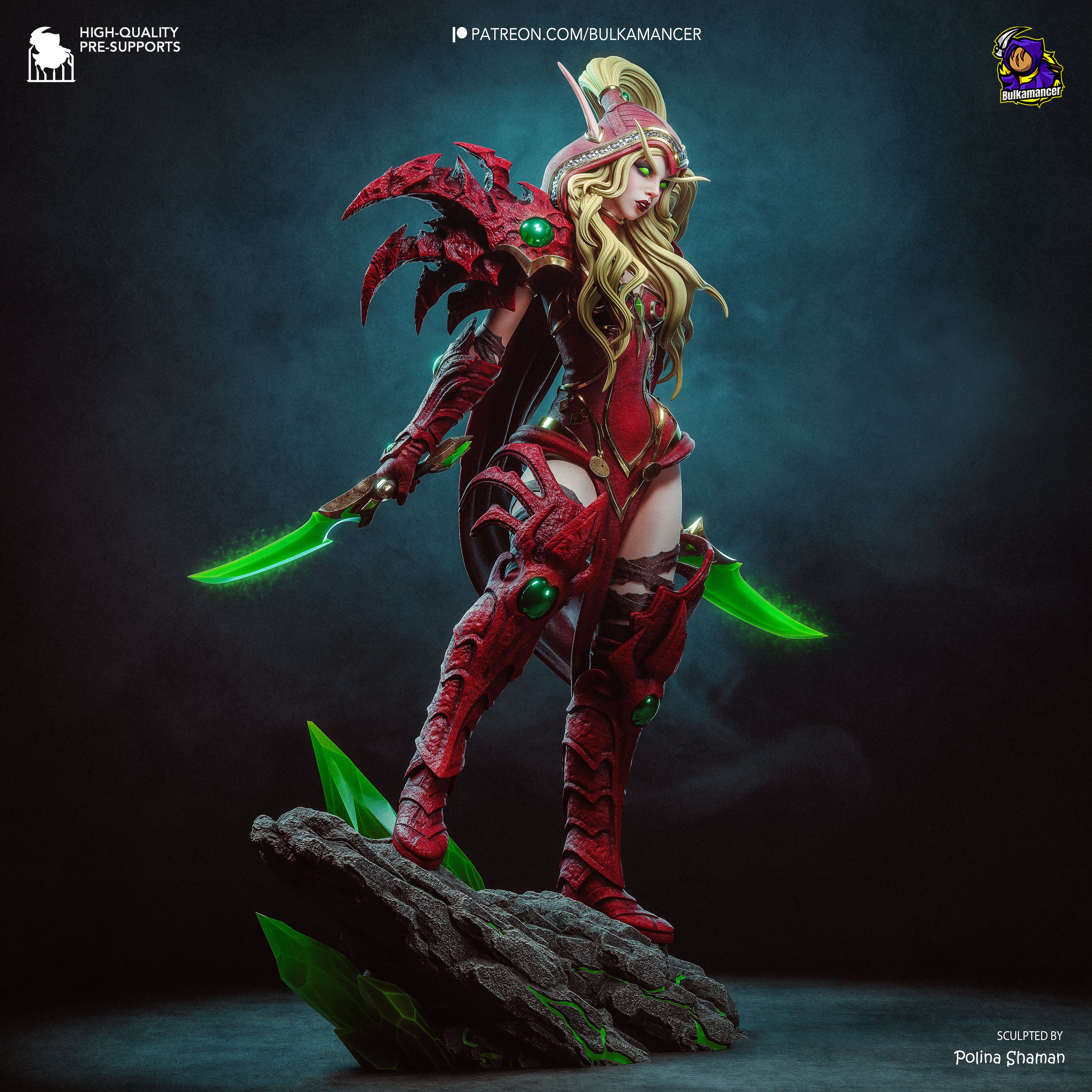 Crimson Blade Sorceress | 1/8 Unpainted Resin Kit Model
