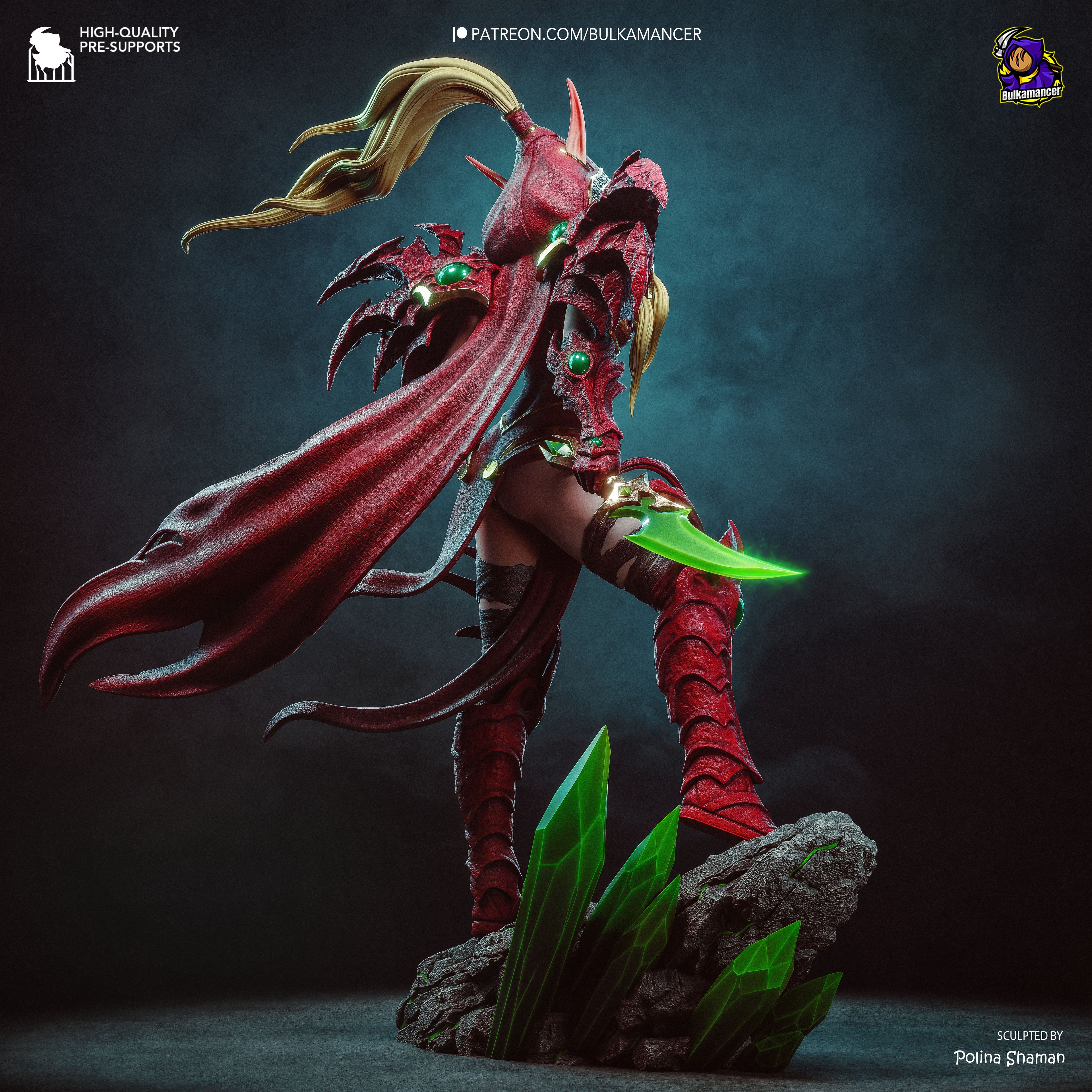 Crimson Blade Sorceress | 1/8 Unpainted Resin Kit Model