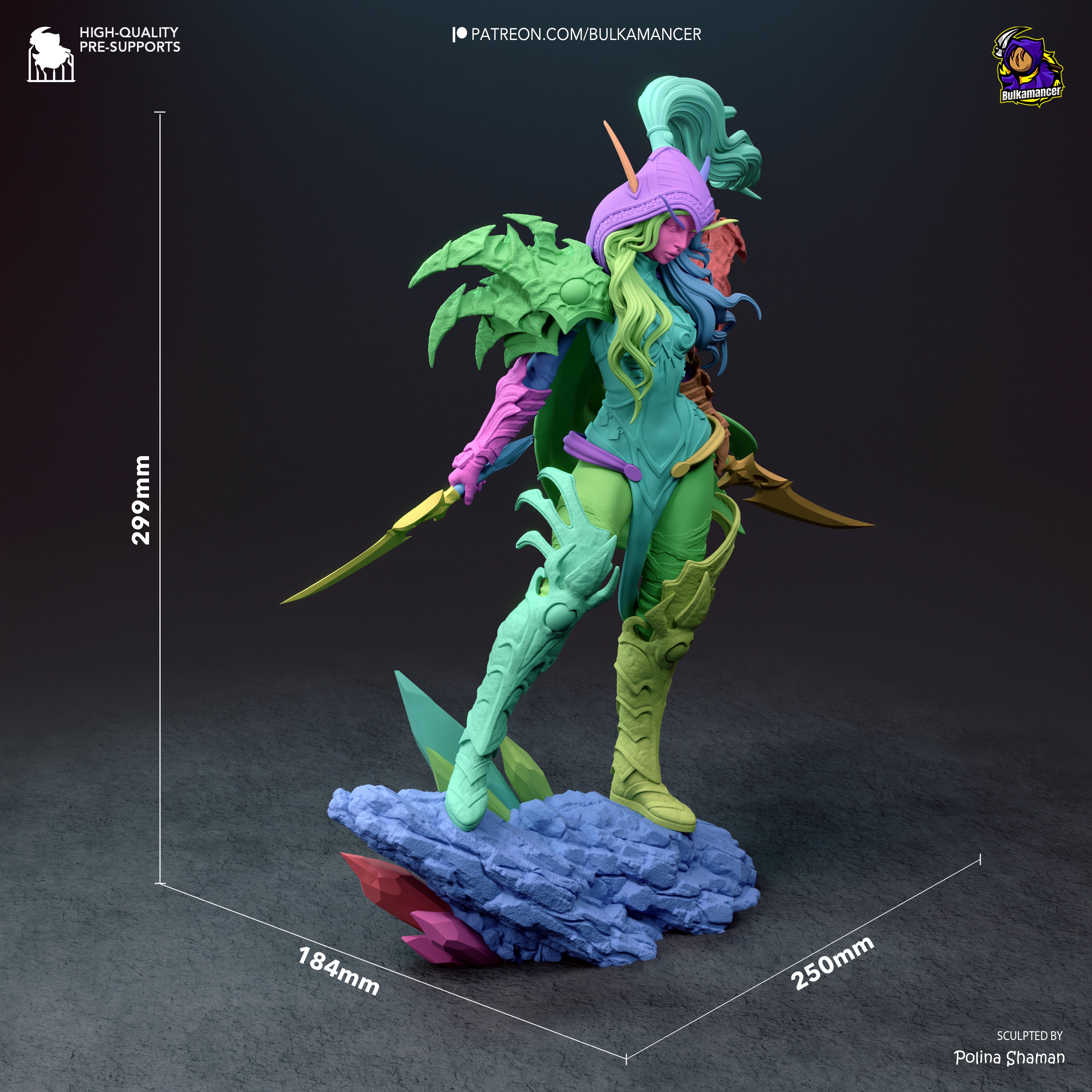 Crimson Blade Sorceress | 1/8 Unpainted Resin Kit Model