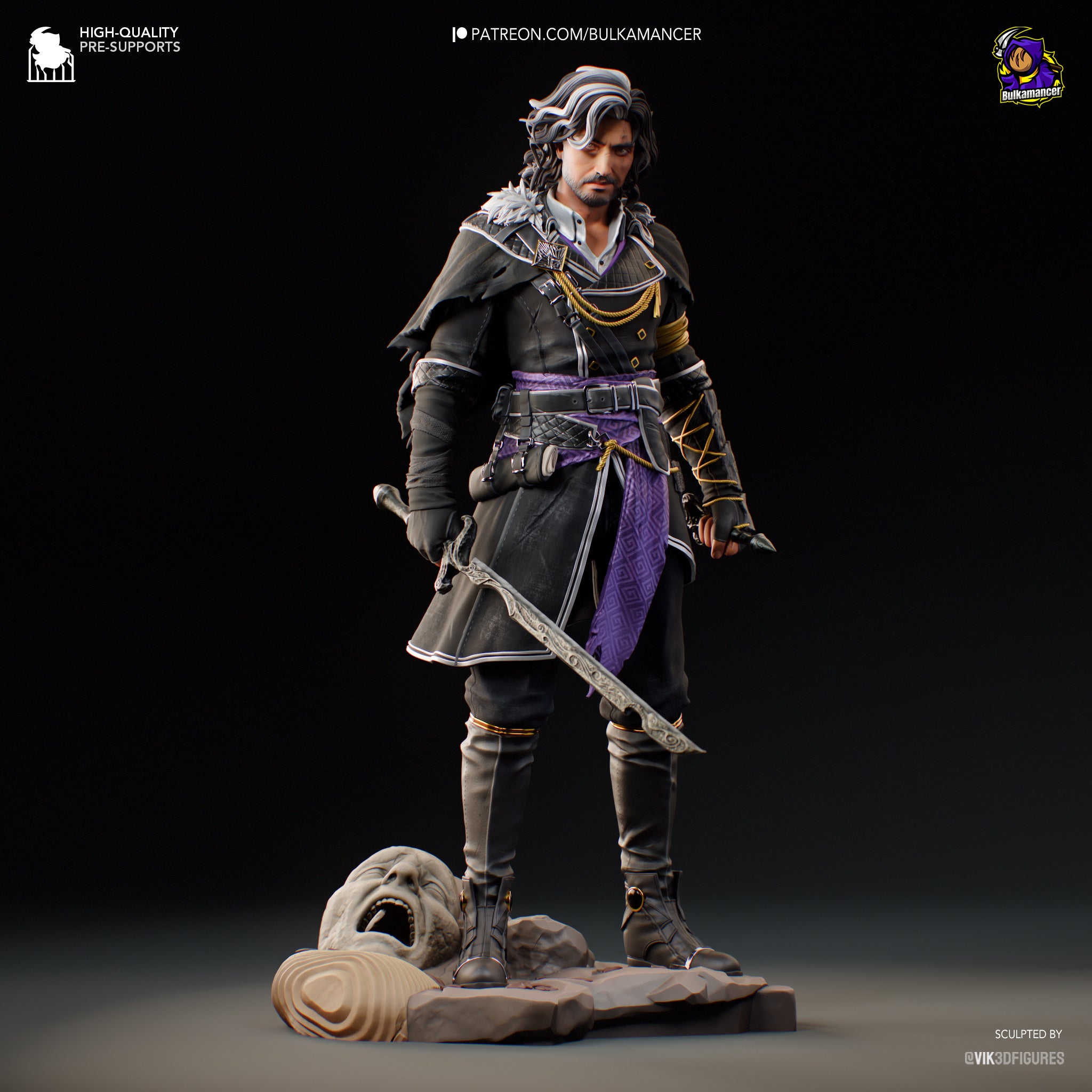 Ebony Veil Duelist | 1/8 Unpainted Resin Kit Model