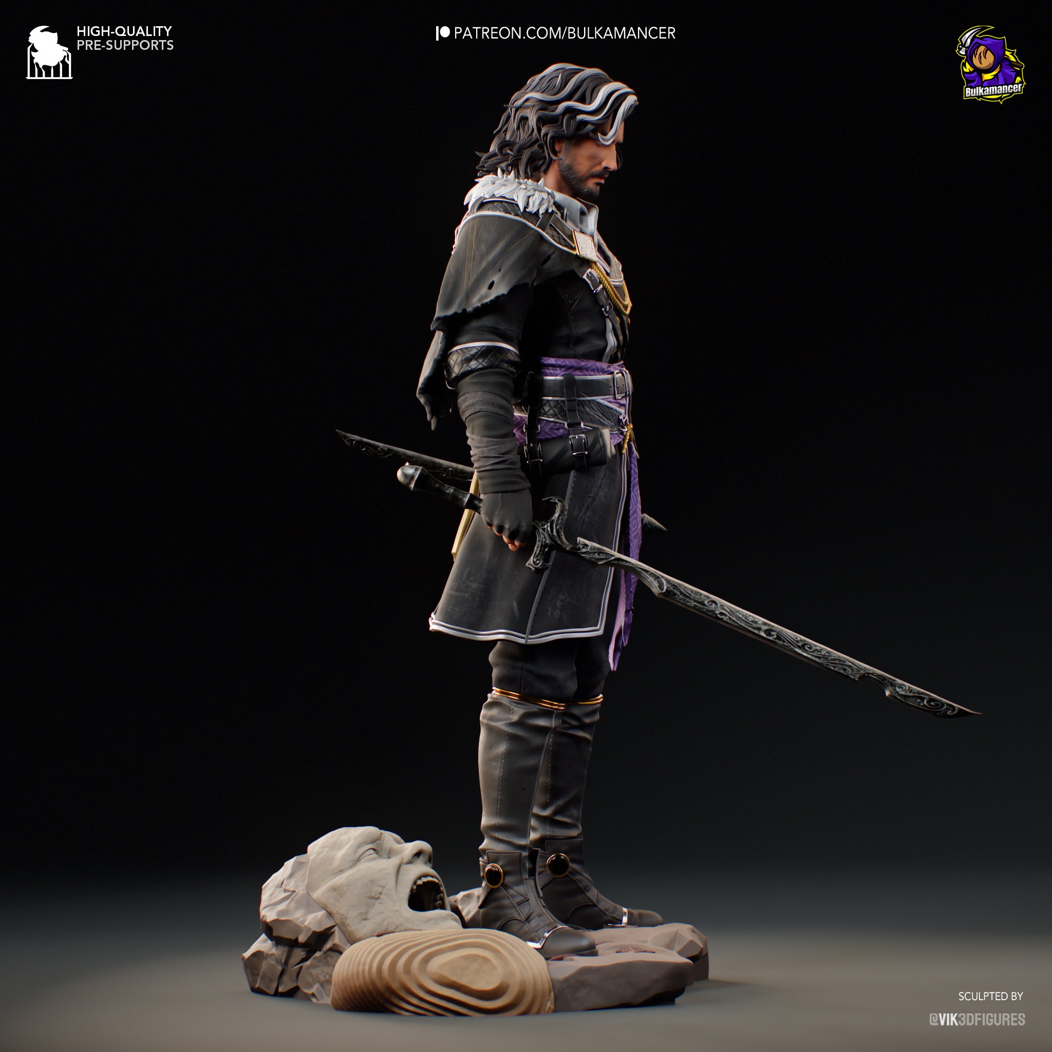 Ebony Veil Duelist | 1/8 Unpainted Resin Kit Model