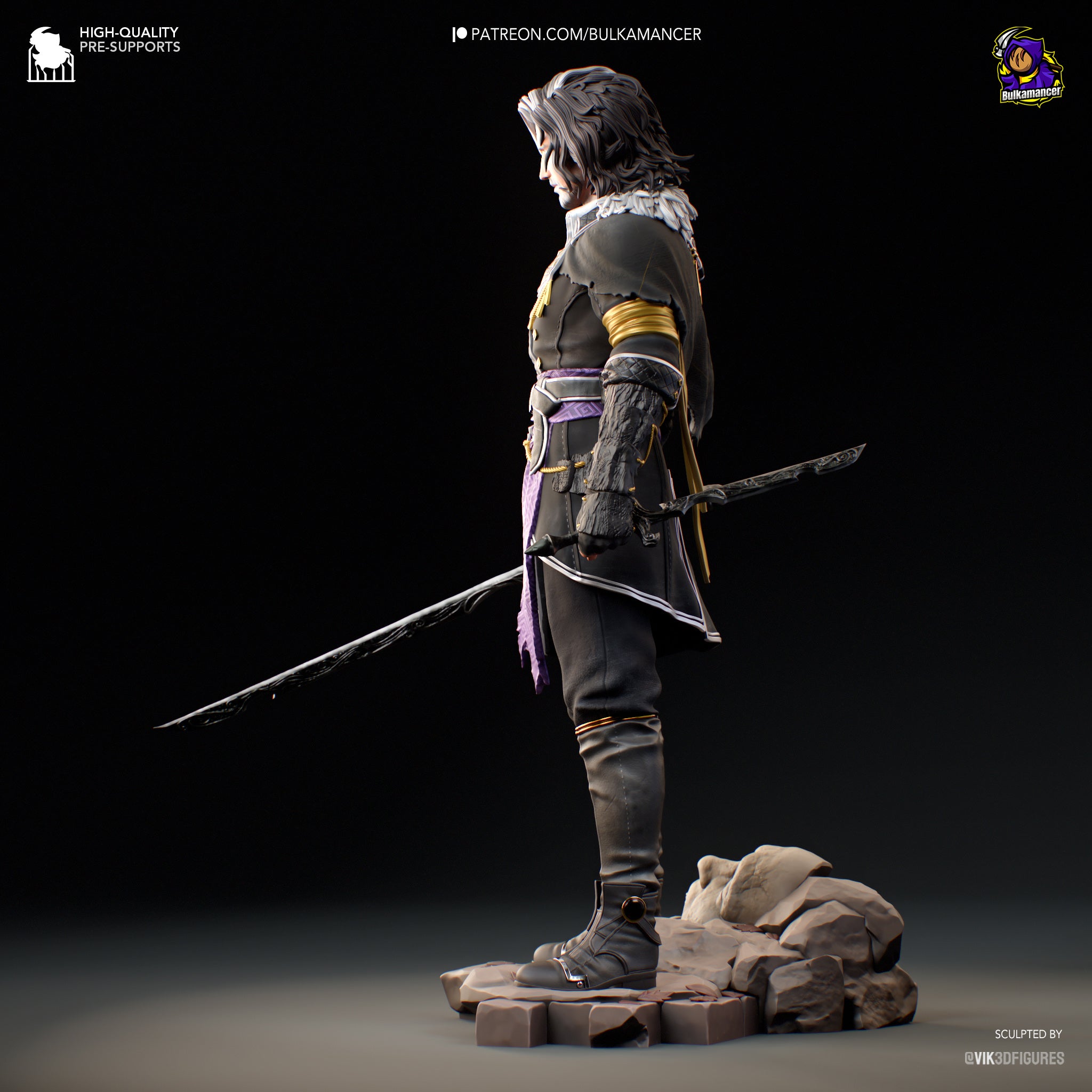 Ebony Veil Duelist | 1/8 Unpainted Resin Kit Model