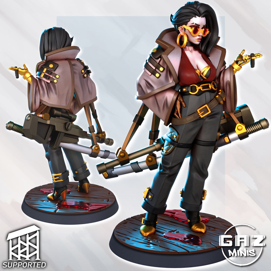 Neon Veil Ronin | 32mm & 55mm Unpainted Resin Kit Model