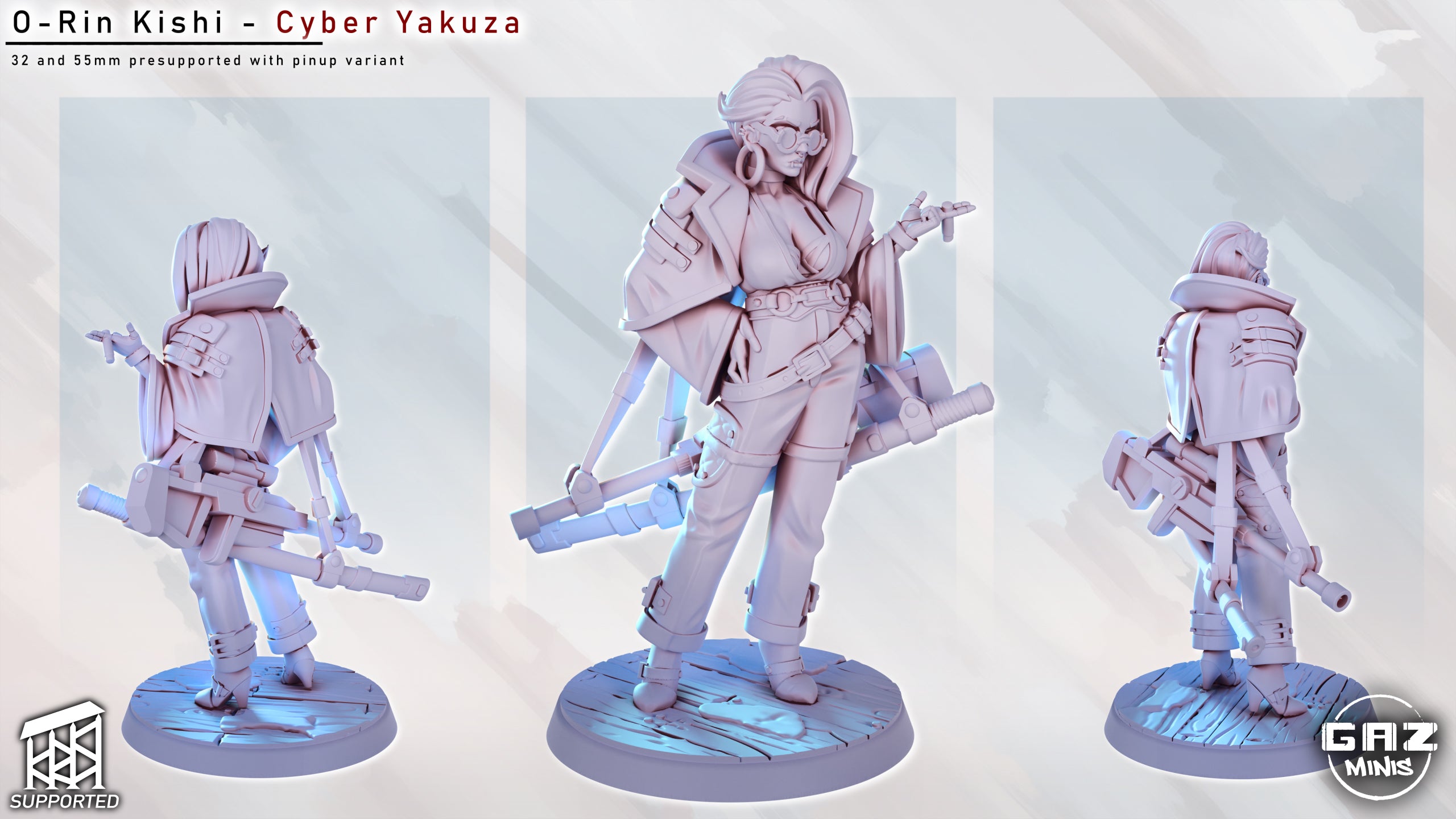 Neon Veil Ronin | 32mm & 55mm Unpainted Resin Kit Model