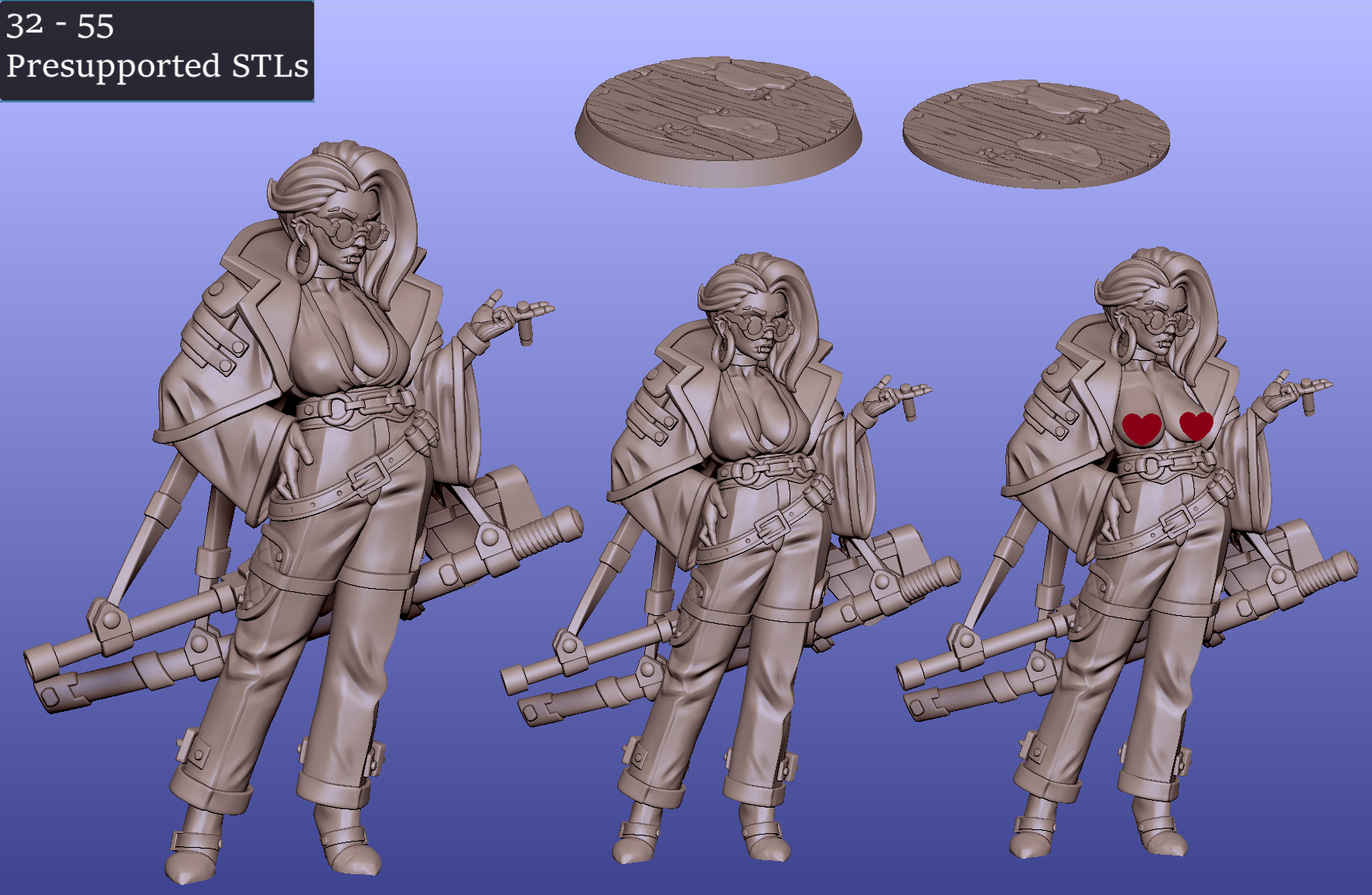 Neon Veil Ronin | 32mm & 55mm Unpainted Resin Kit Model