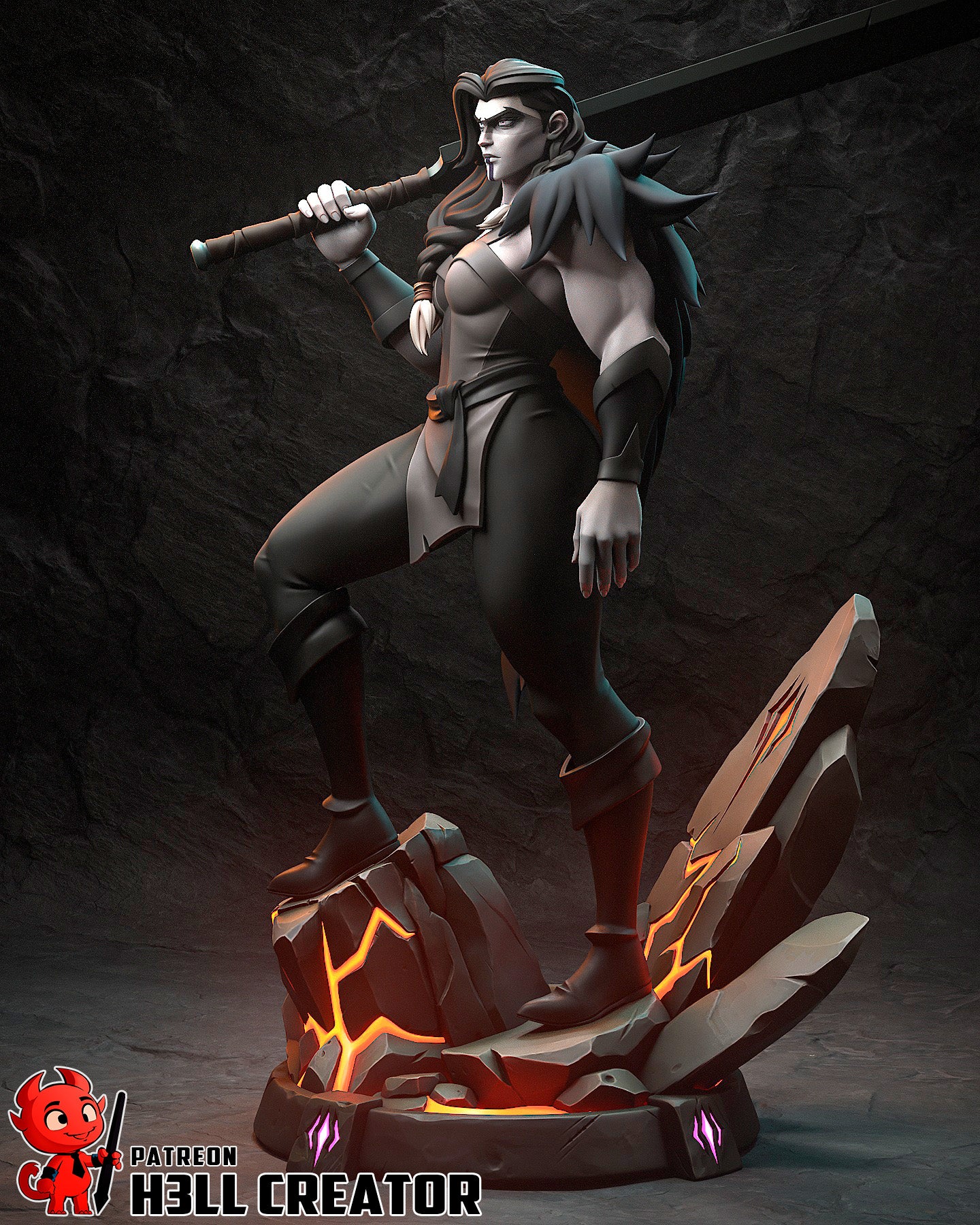 Shadowfang Blade Mistress | 1/10 Unpainted Resin Kit Model