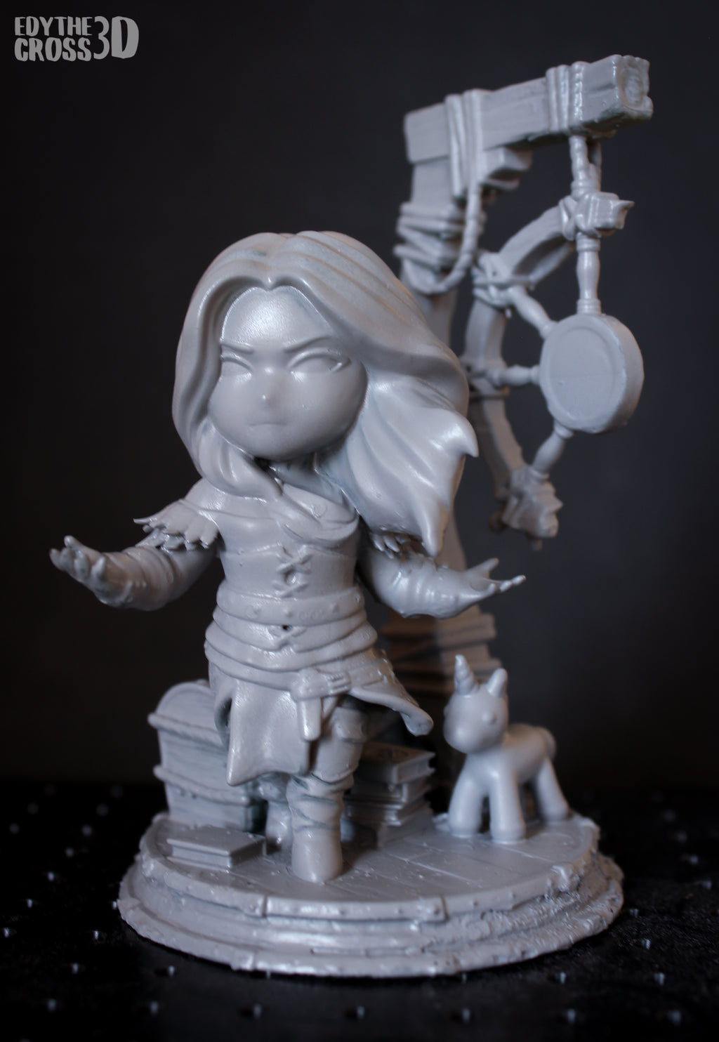 Violet Veil Enchantress | Chibi Unpainted Resin Kit Model