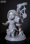 Violet Veil Enchantress | Chibi Unpainted Resin Kit Model