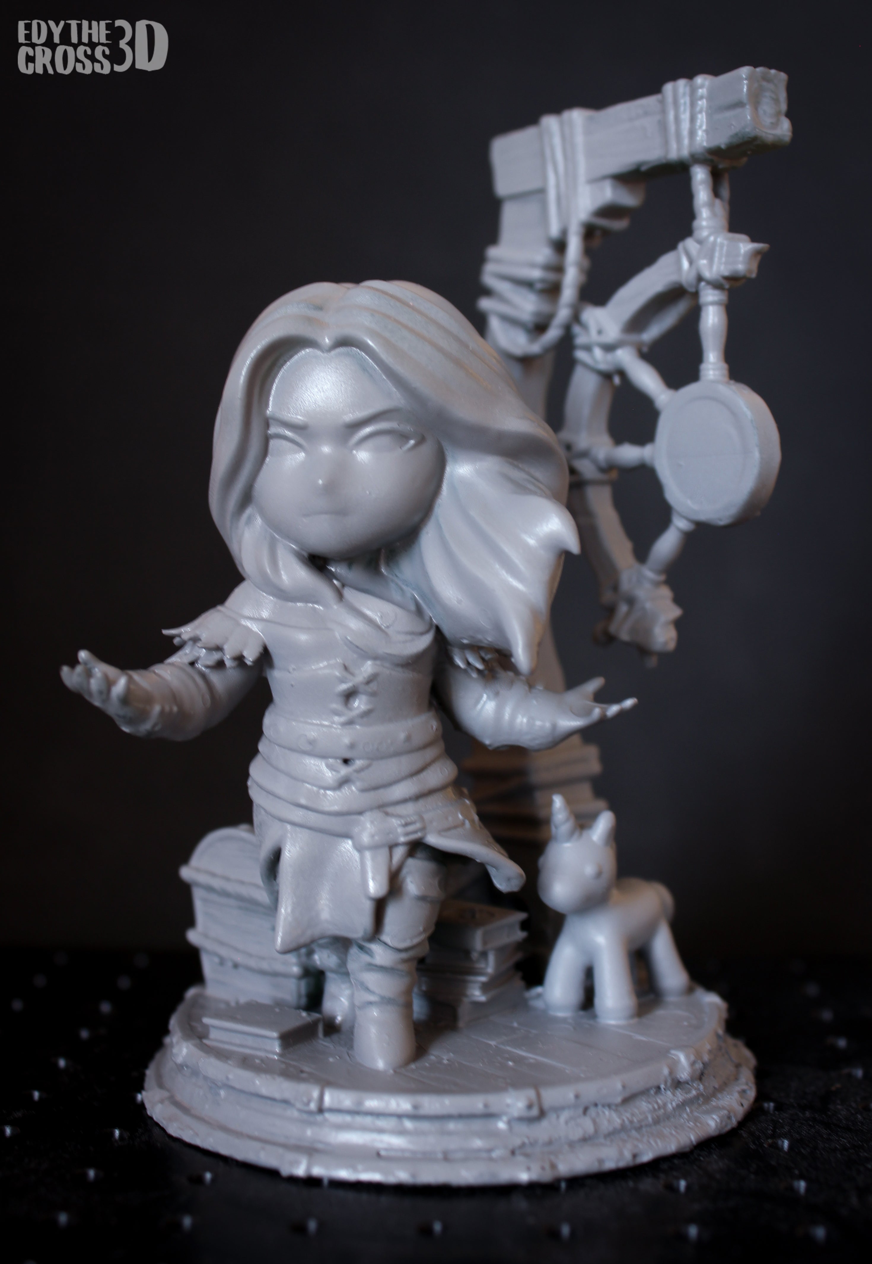 Violet Veil Enchantress | Chibi Unpainted Resin Kit Model