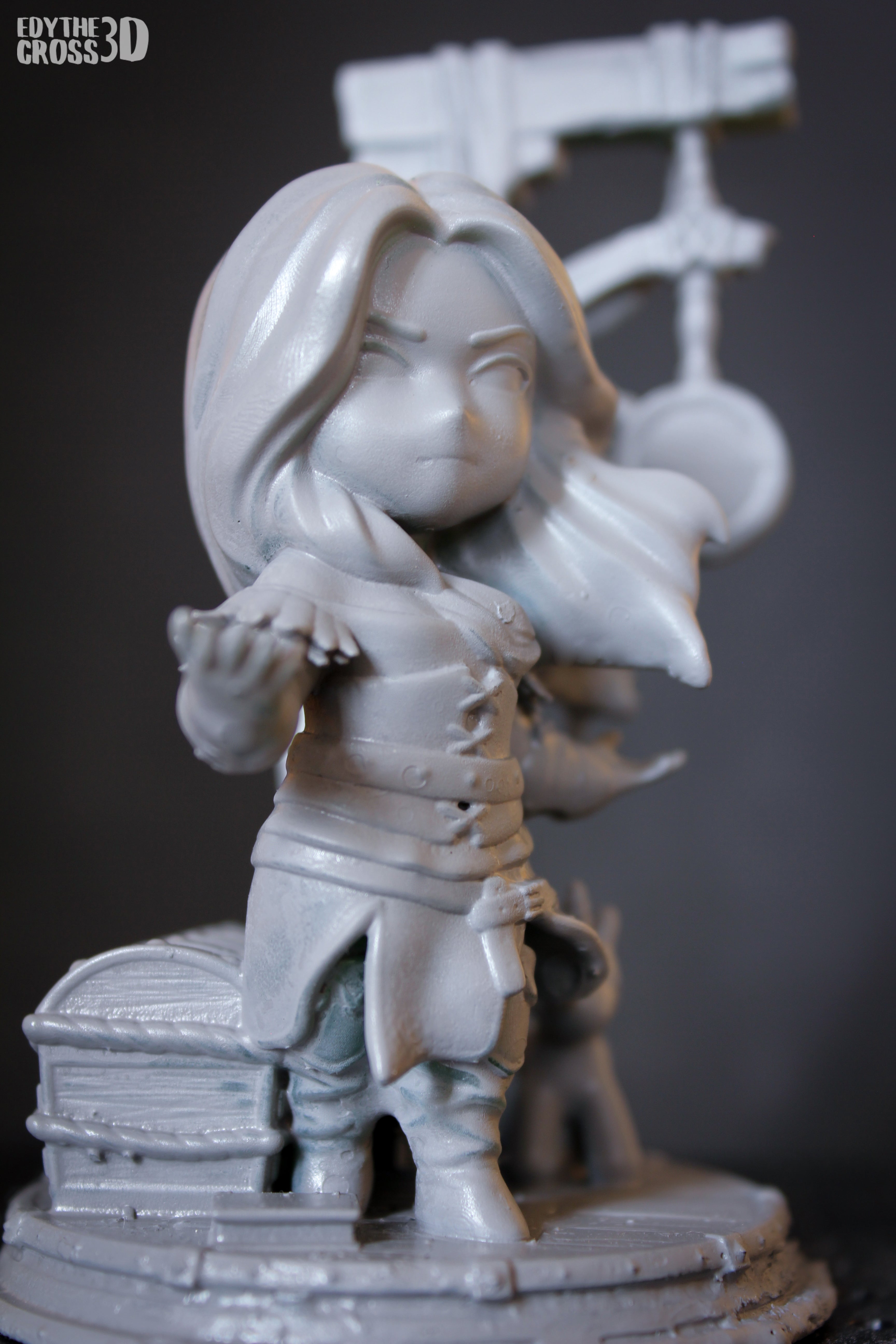 Violet Veil Enchantress | Chibi Unpainted Resin Kit Model
