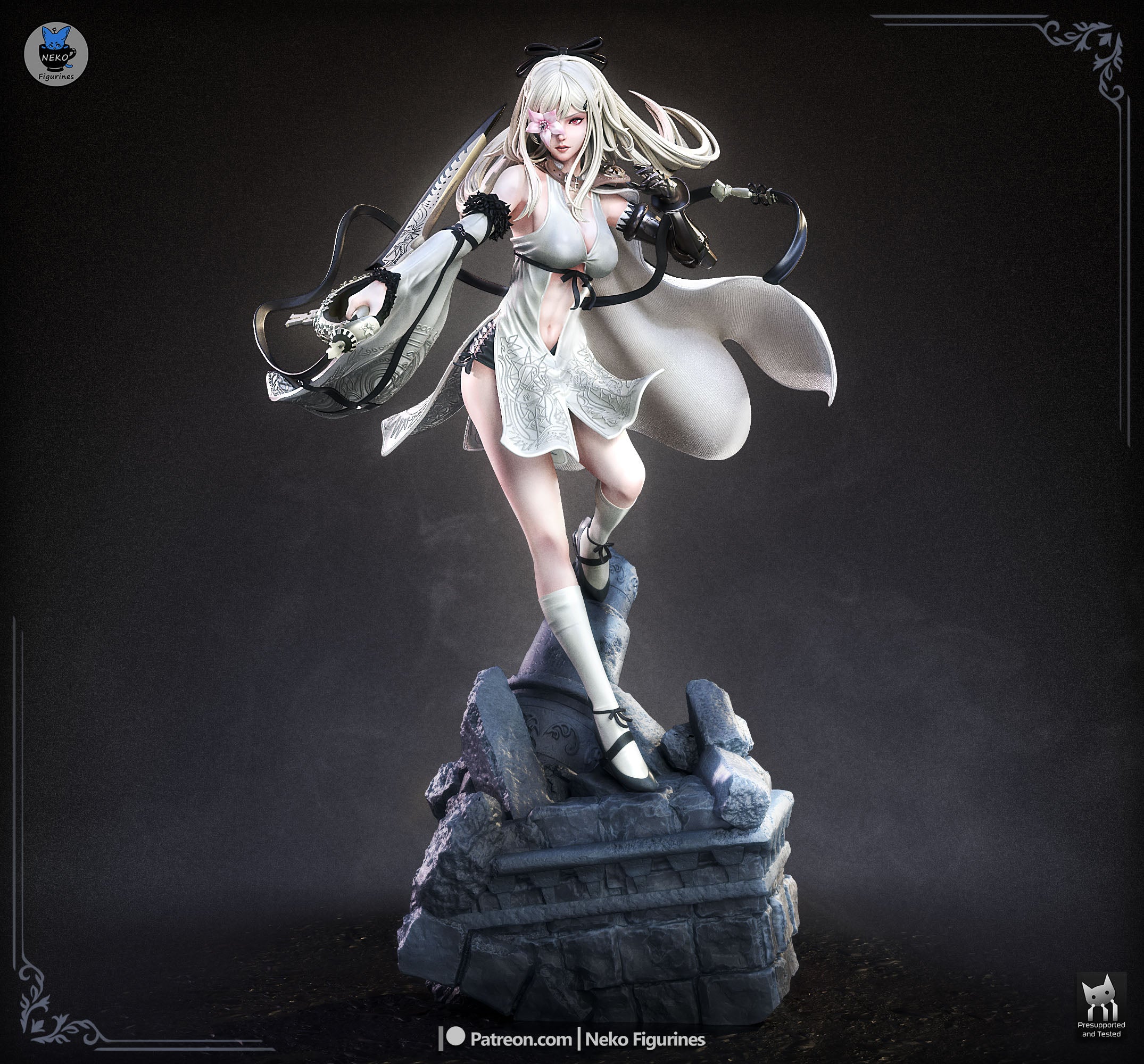 Lunar Veil Huntress | 1/7 Unpainted Resin Kit Model