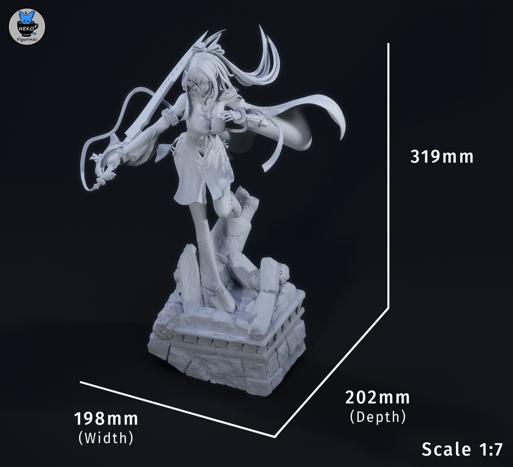 Lunar Veil Huntress | 1/7 Unpainted Resin Kit Model