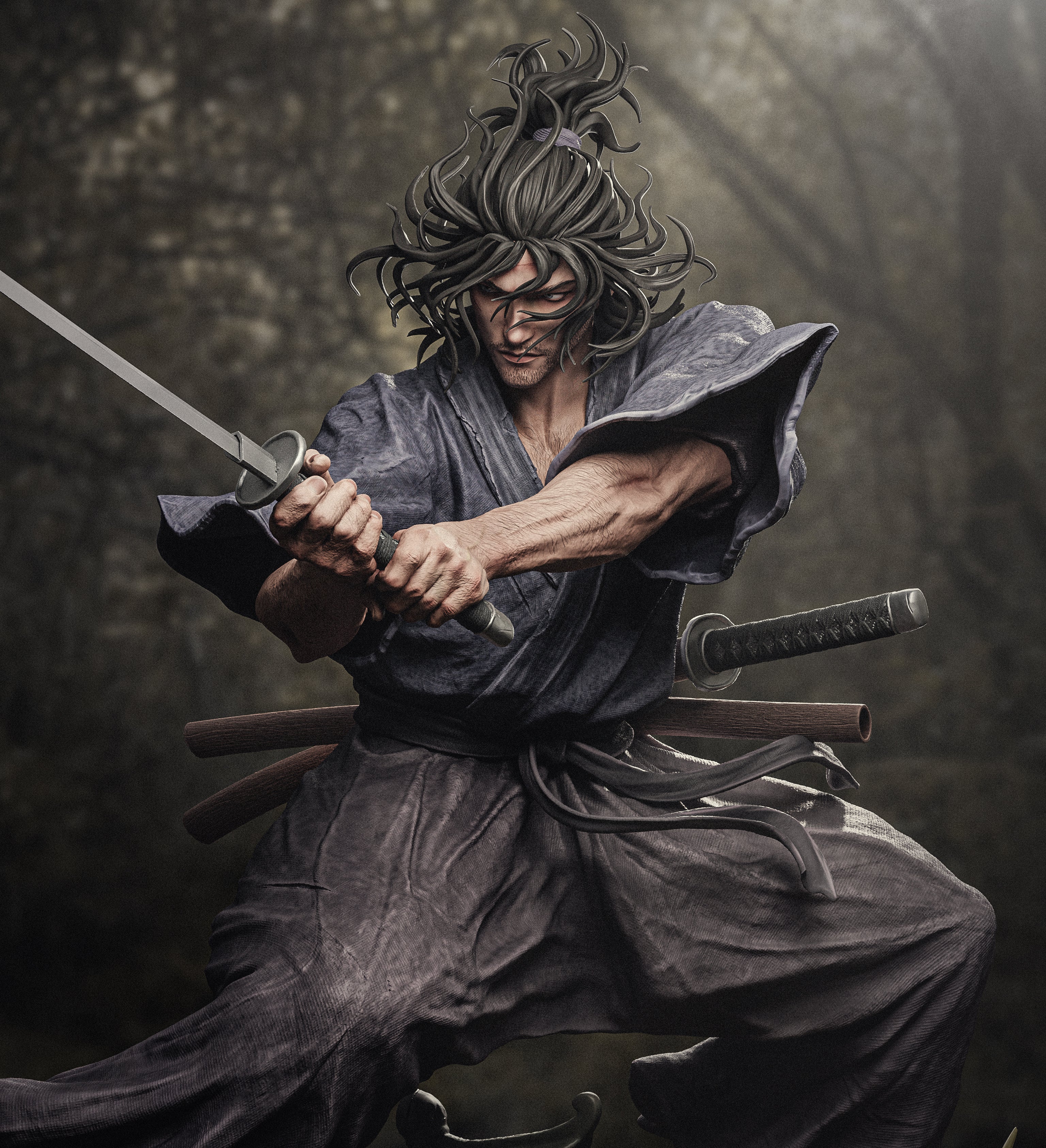 Mistveil Ronin | 1/6 Unpainted Resin Kit Model