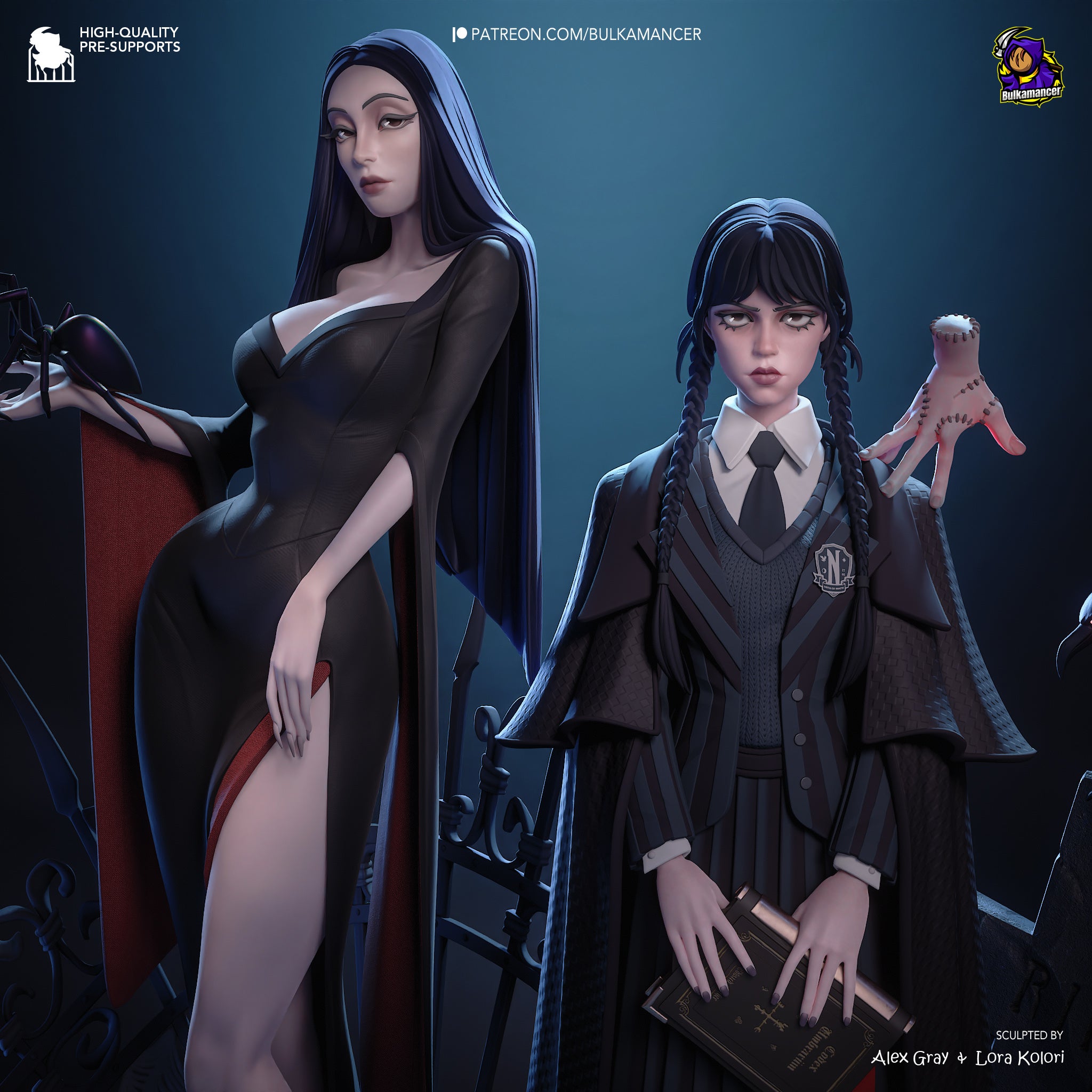 Nocturne Veil Matriarch & Shadow Pupil | 1/8 Unpainted Resin Kit Model