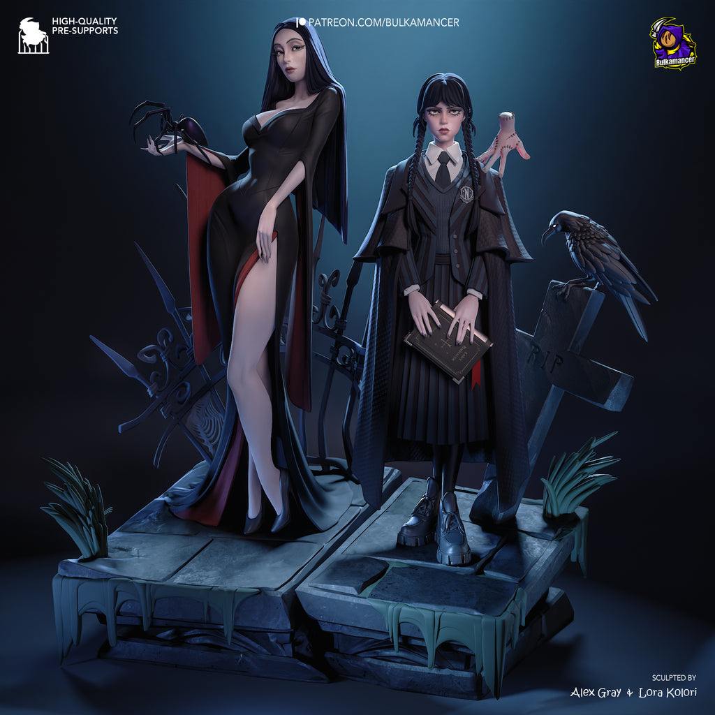Nocturne Veil Matriarch & Shadow Pupil | 1/8 Unpainted Resin Kit Model