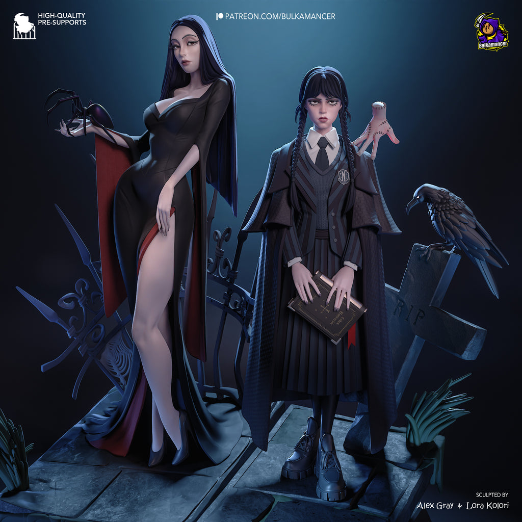 Nocturne Veil Matriarch & Shadow Pupil | 1/8 Unpainted Resin Kit Model