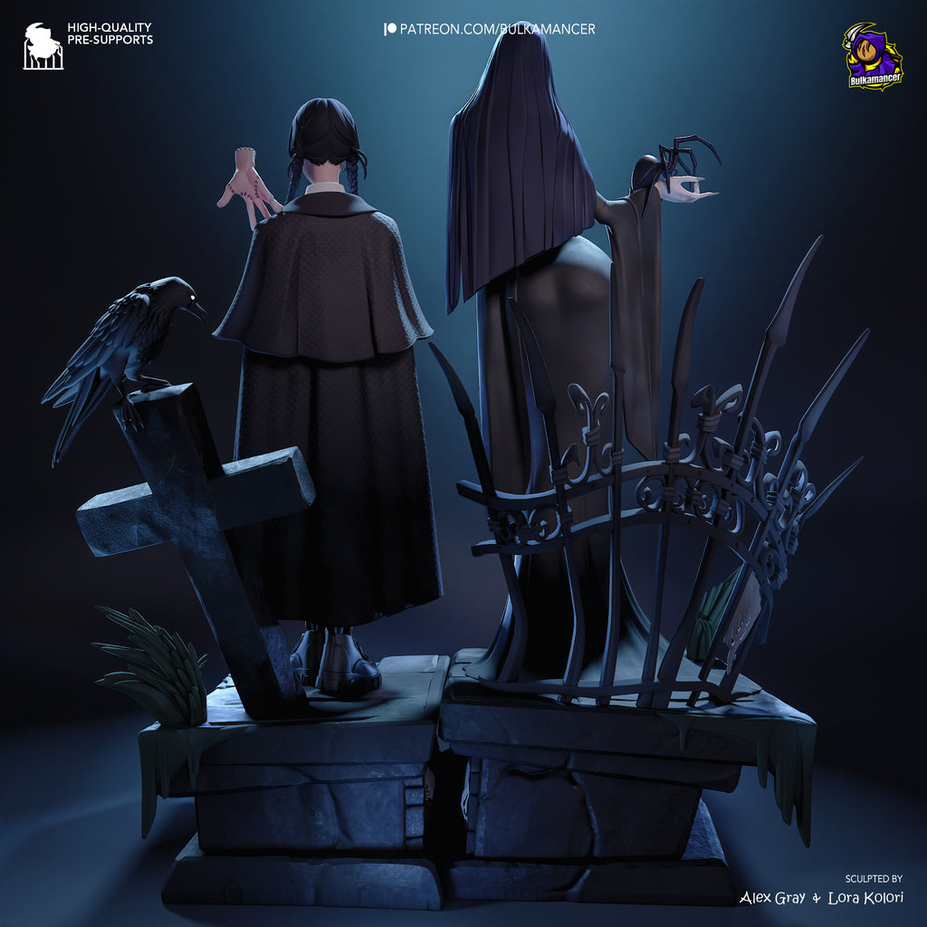 Nocturne Veil Matriarch & Shadow Pupil | 1/8 Unpainted Resin Kit Model