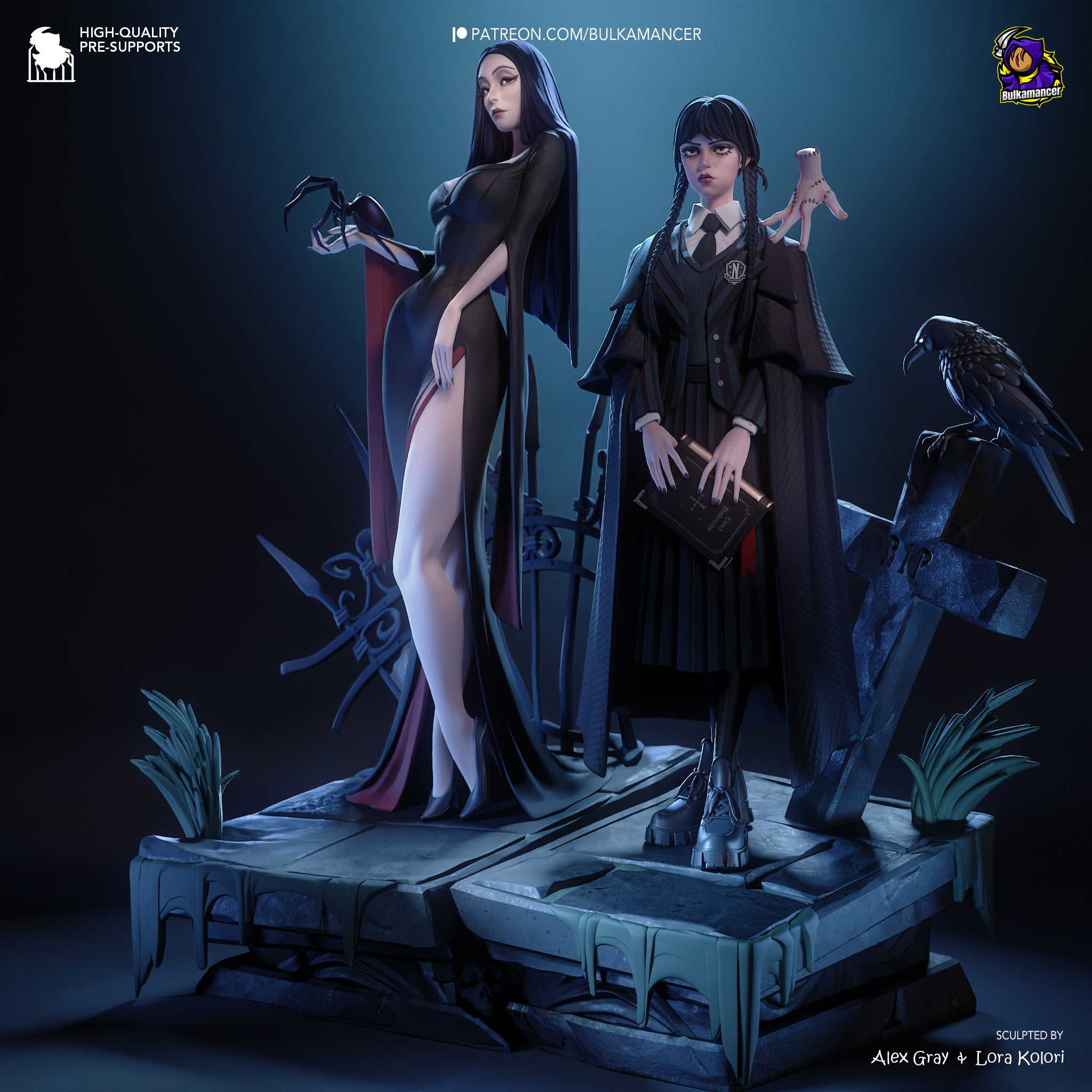 Nocturne Veil Matriarch & Shadow Pupil | 1/8 Unpainted Resin Kit Model