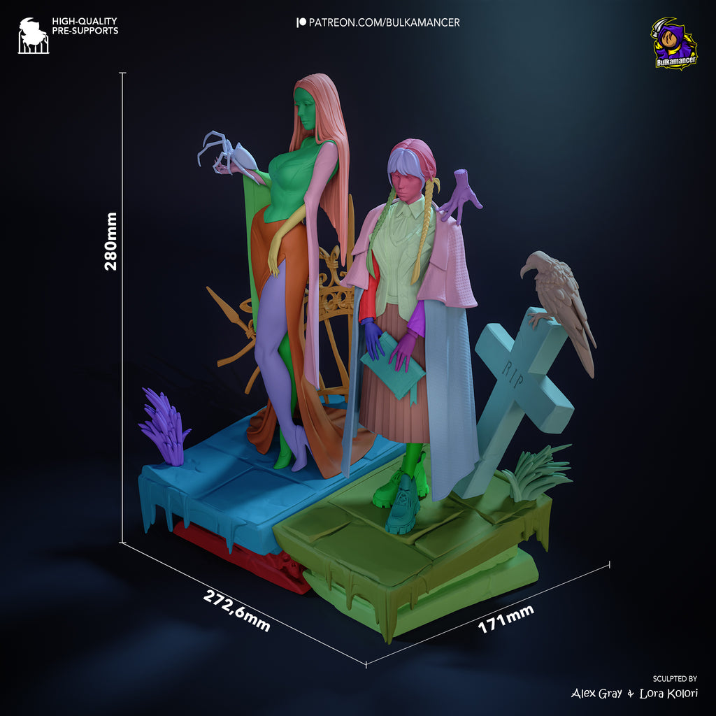 Nocturne Veil Matriarch & Shadow Pupil | 1/8 Unpainted Resin Kit Model