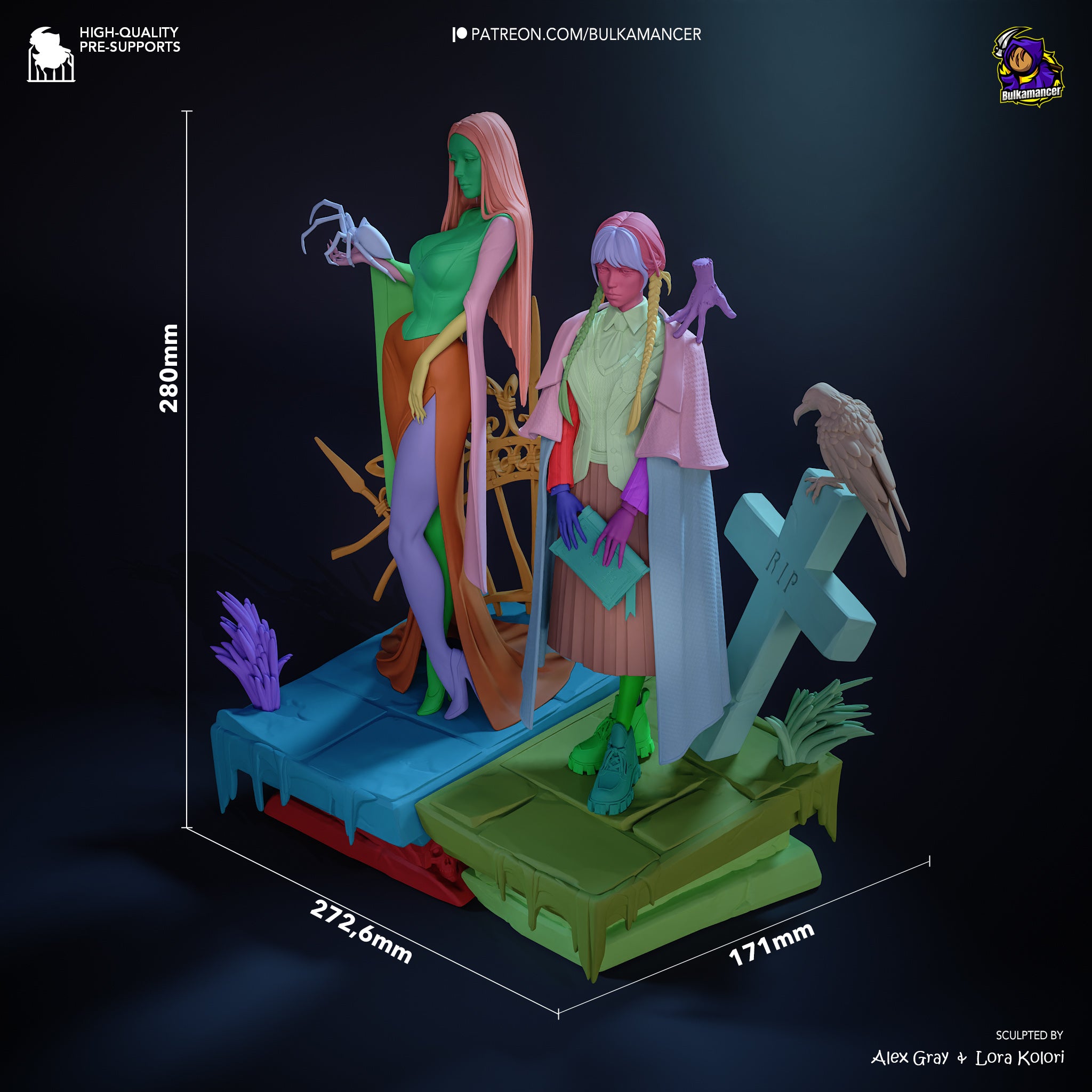 Nocturne Veil Matriarch & Shadow Pupil | 1/8 Unpainted Resin Kit Model