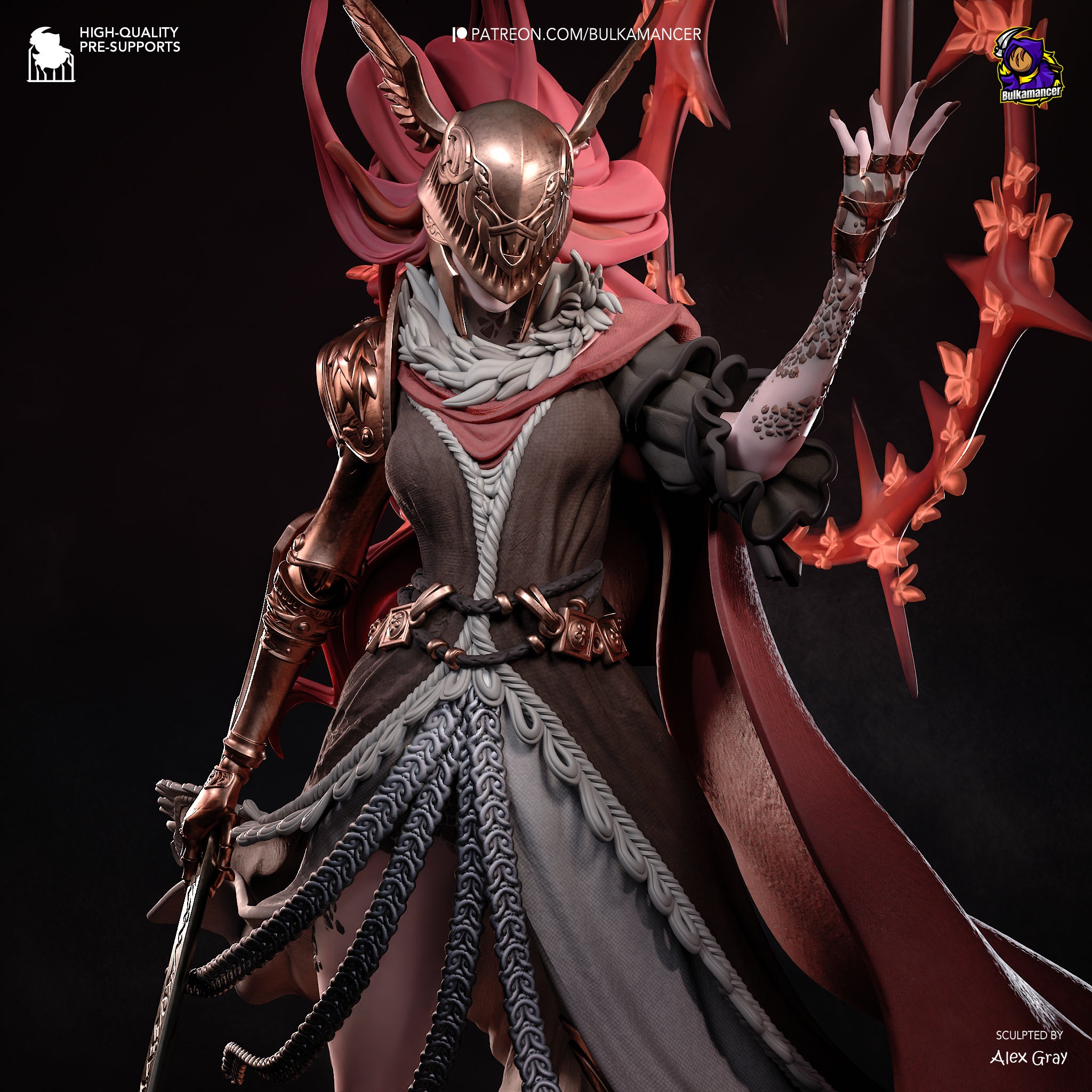 Crimson Thorn Valkyrie | 1/8 Unpainted Resin Kit Model