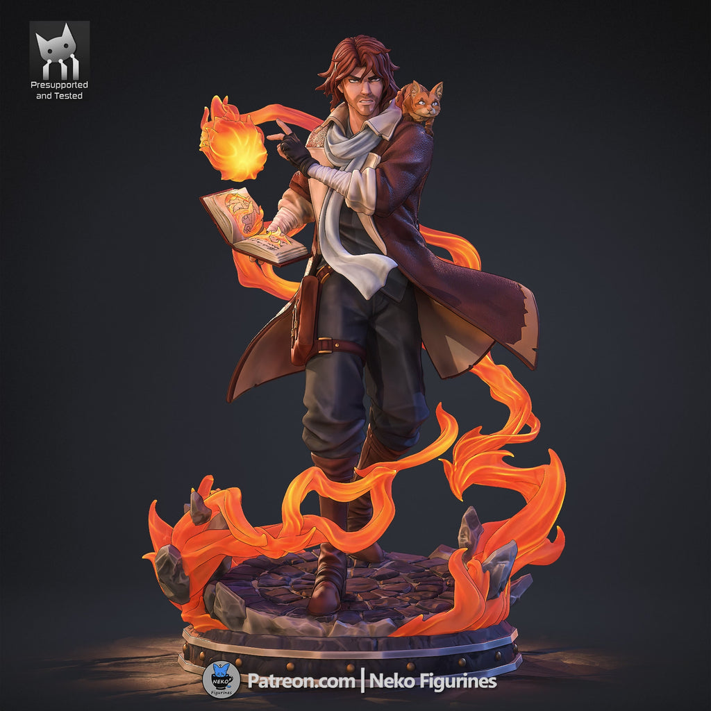 Ember Tome Arcanist | 1/7 Unpainted Resin Kit Model