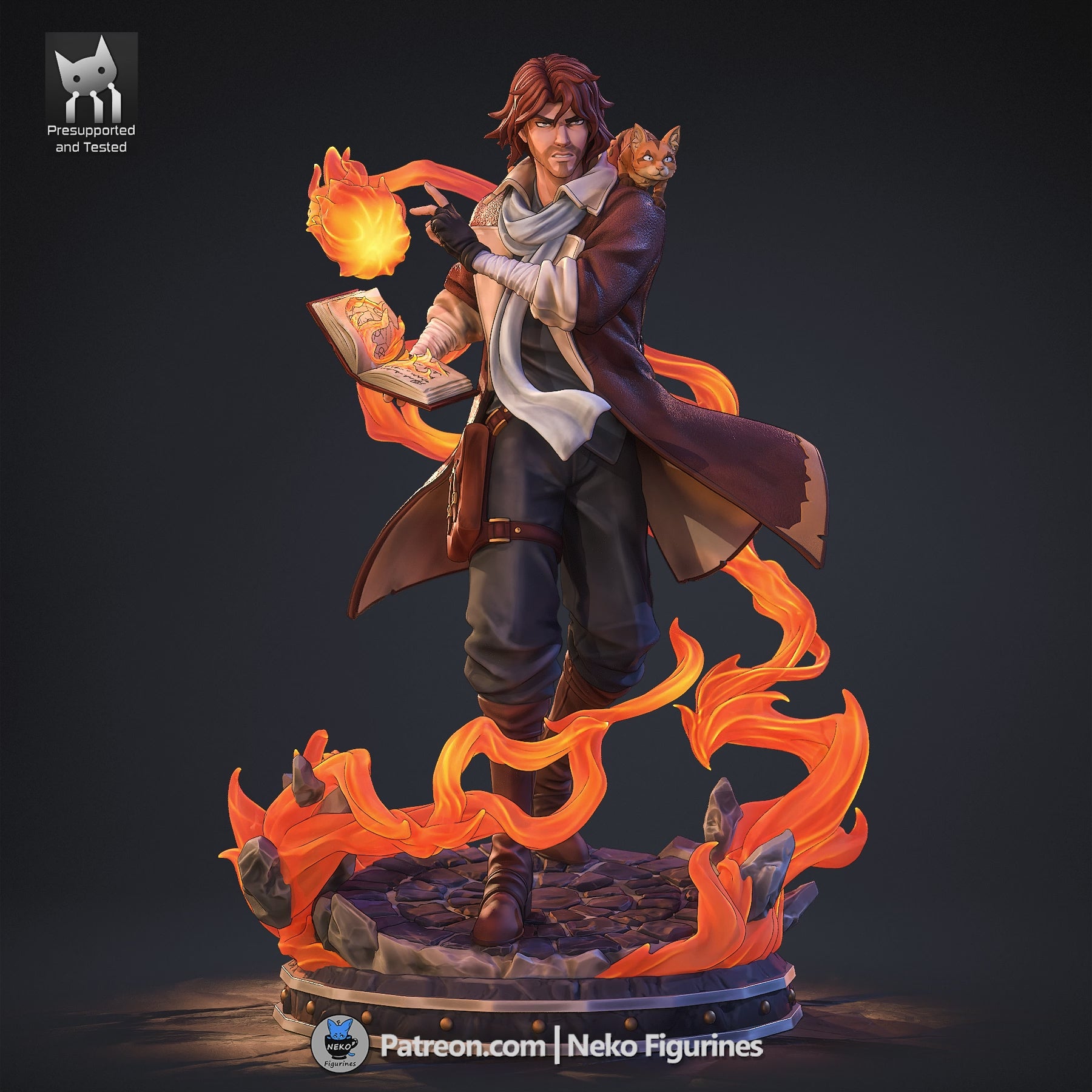 Ember Tome Arcanist | 1/7 Unpainted Resin Kit Model