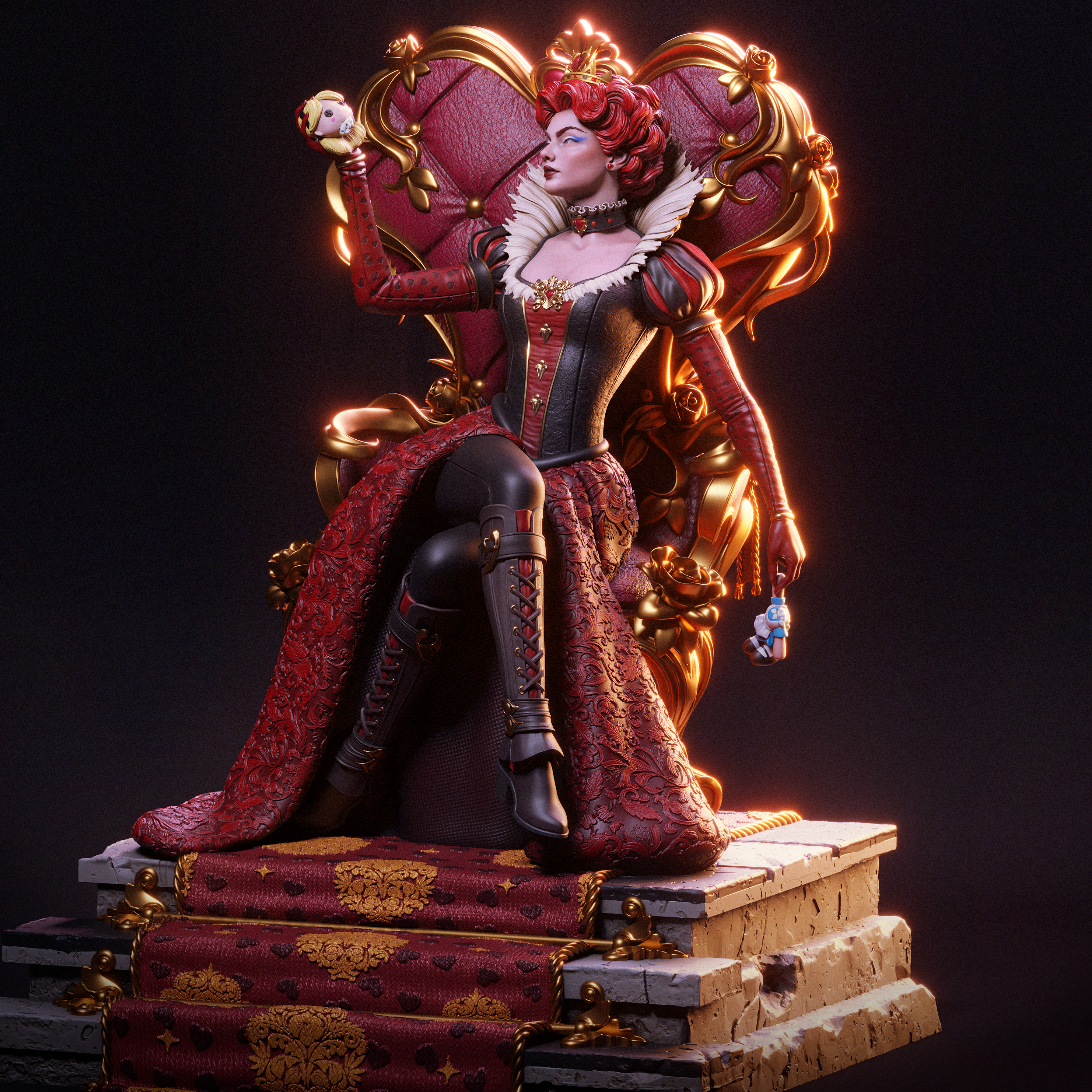 Crimson Heart Empress | 1/6 Unpainted Resin Kit Model