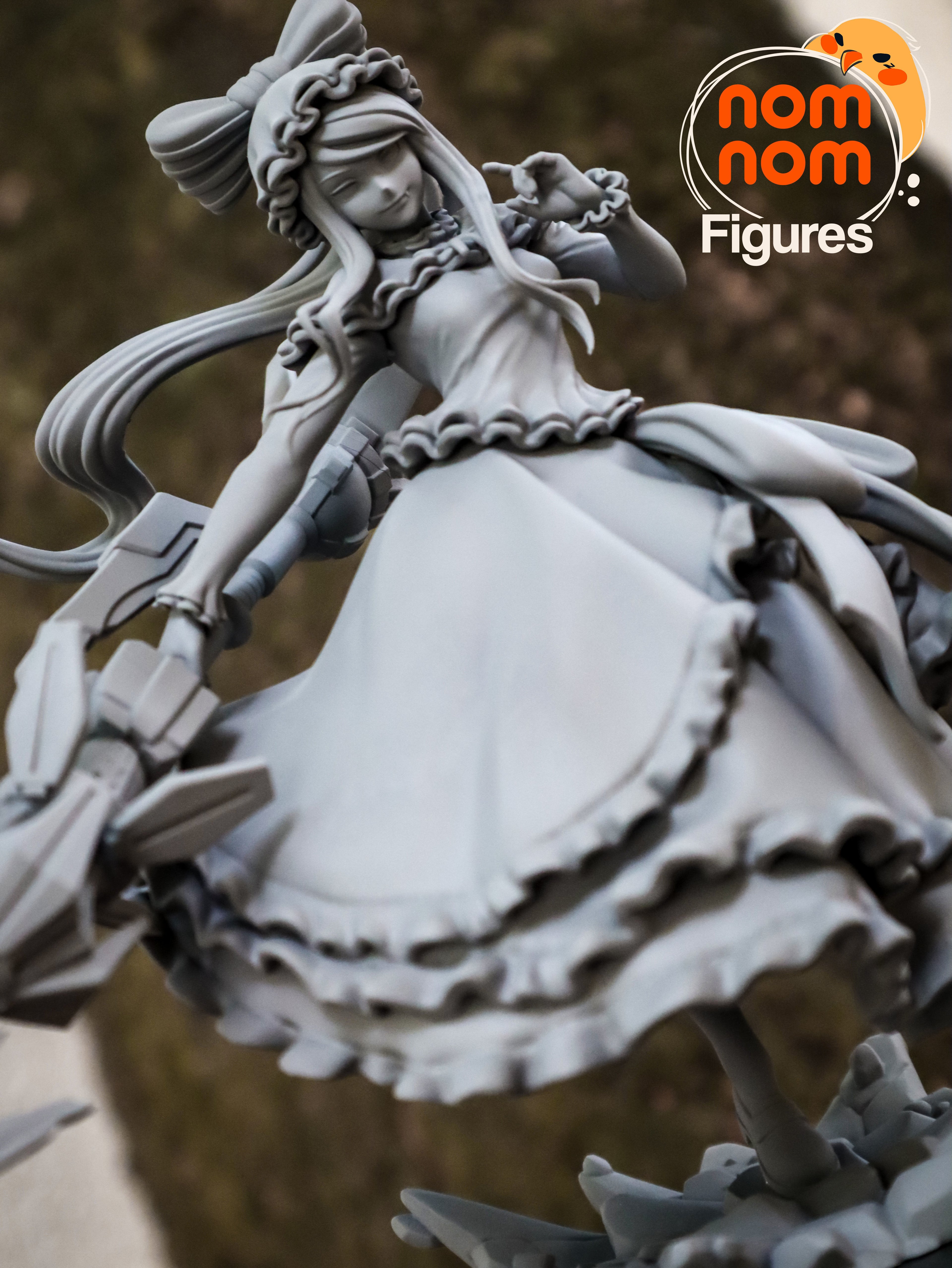 Crimson Lace Nocturne | Chibi Unpainted Resin Kit Model