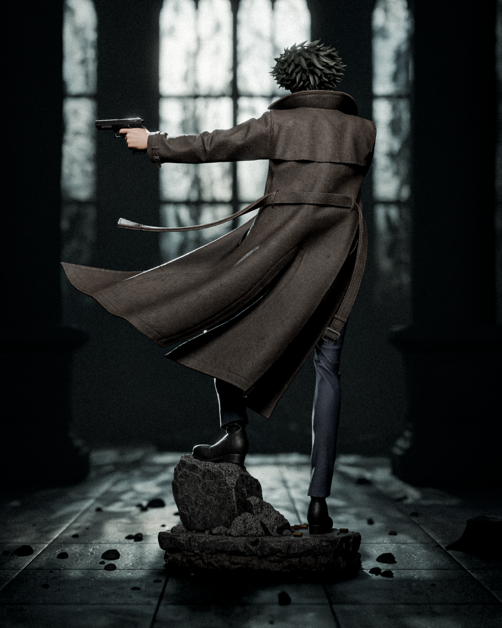 Shadowed Trenchcoat Operative | 1/6 Unpainted Resin Kit Model