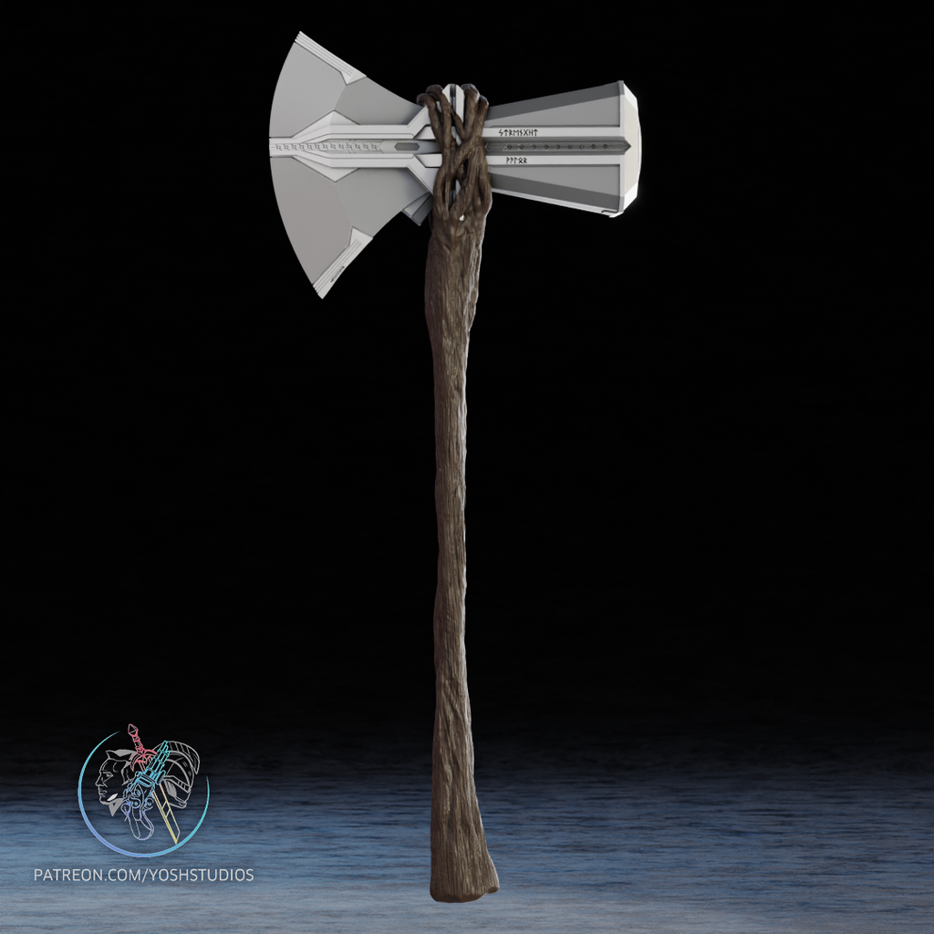 Stormforged Titan Axe | 1:1 Unpainted Options Prop Model