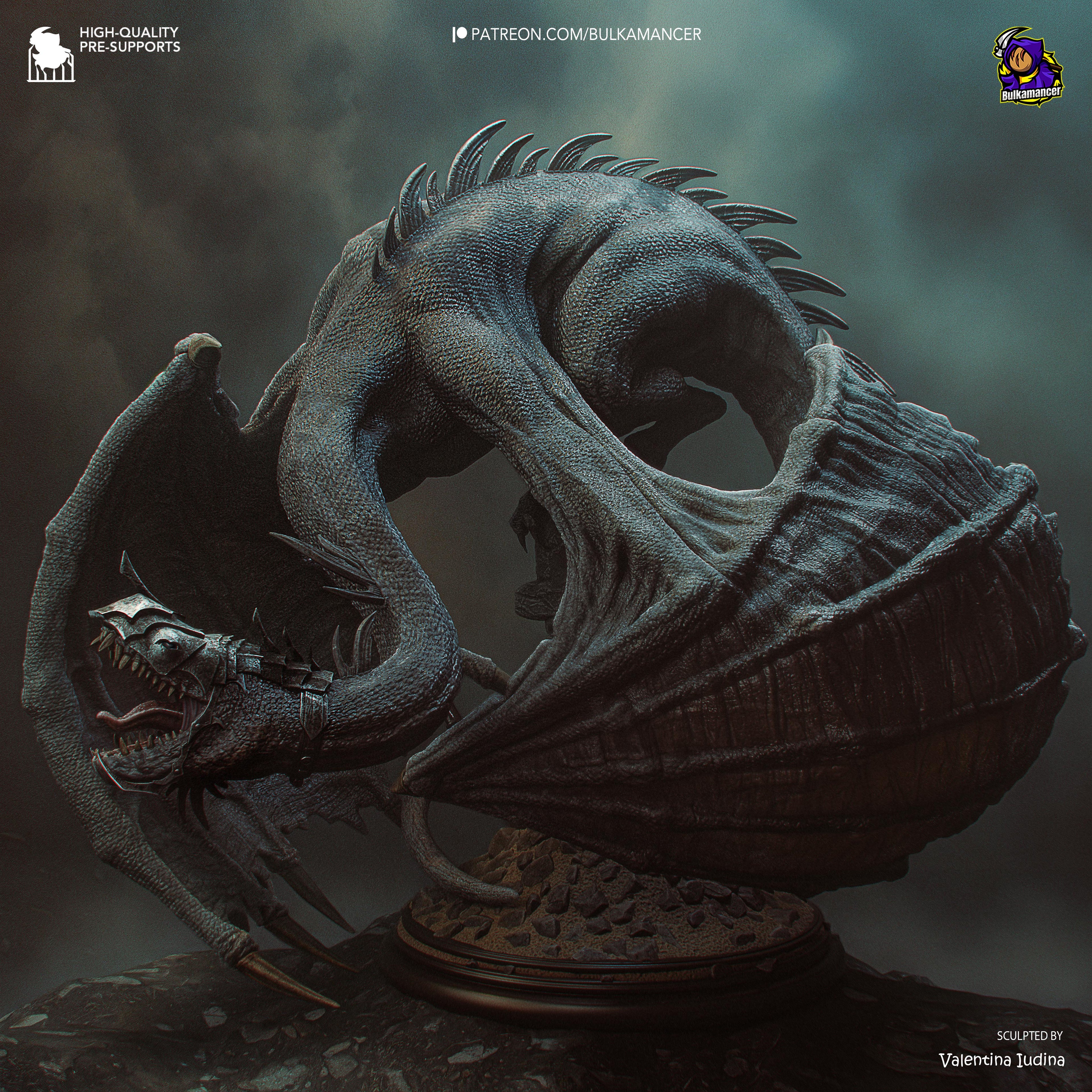 Shadowed Wyrm Monarch | 1/8 Unpainted Resin Kit Model