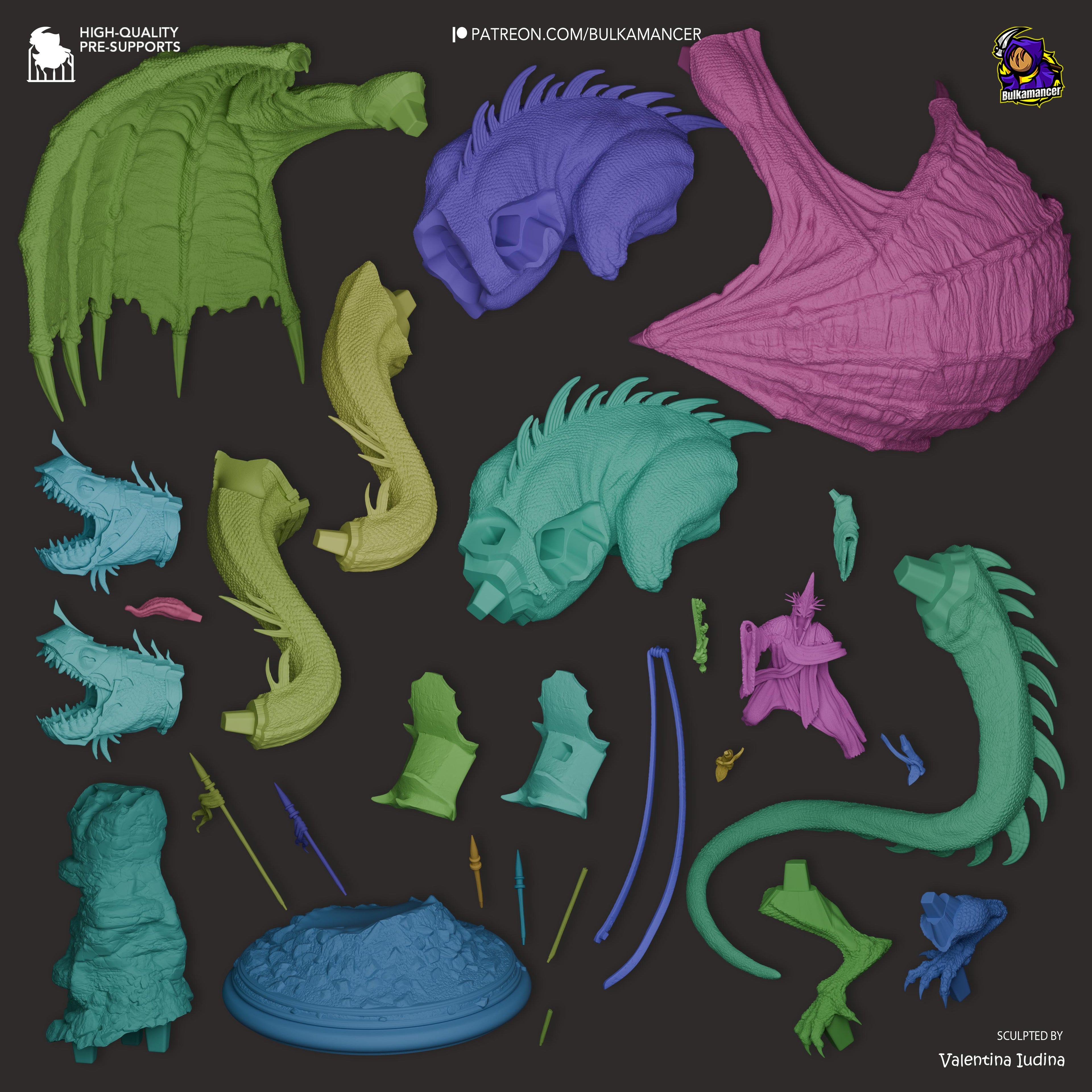 Shadowed Wyrm Monarch | 1/8 Unpainted Resin Kit Model